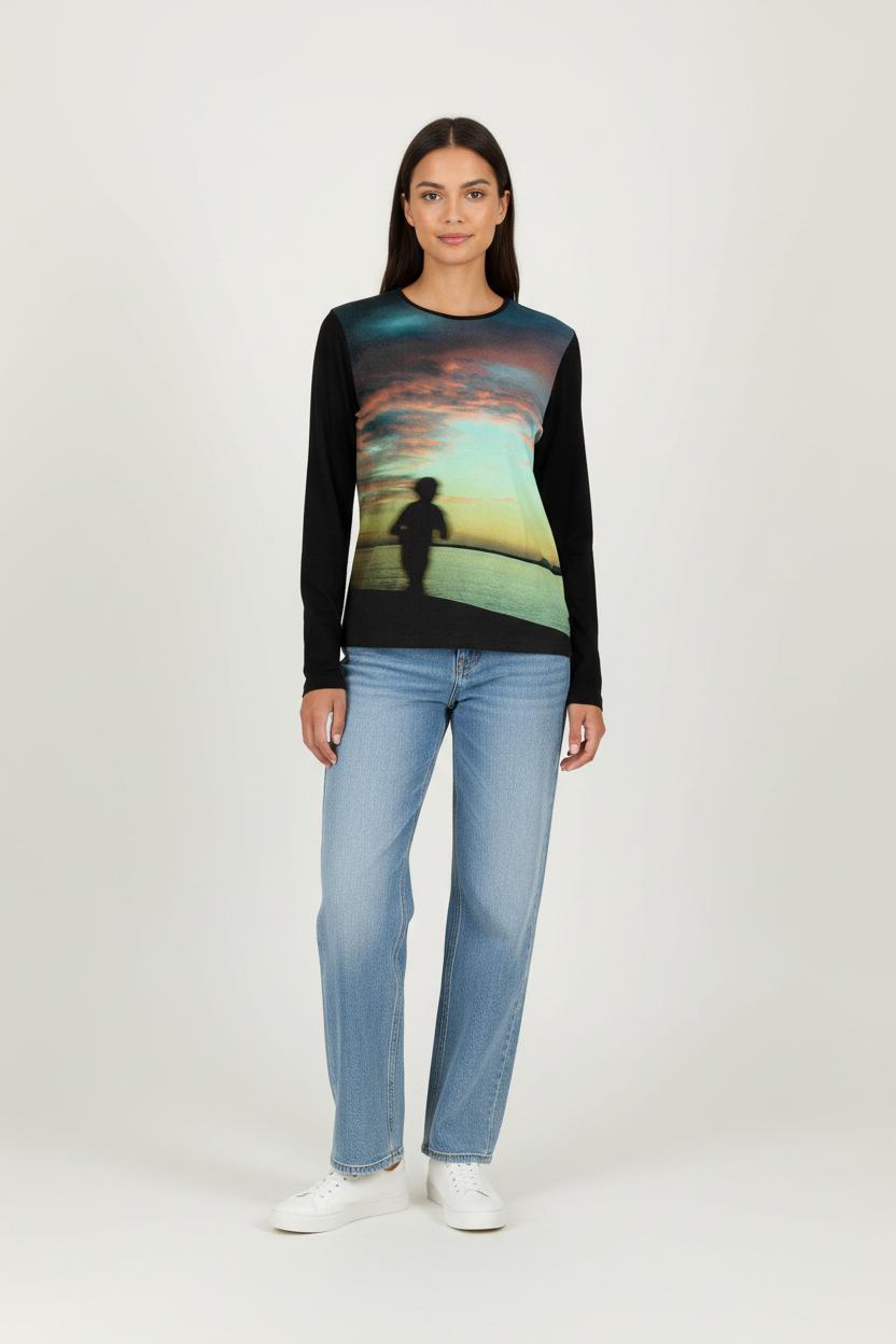 Tommy Badge T-shirt AGNES B. - Seconde Main Multicolored