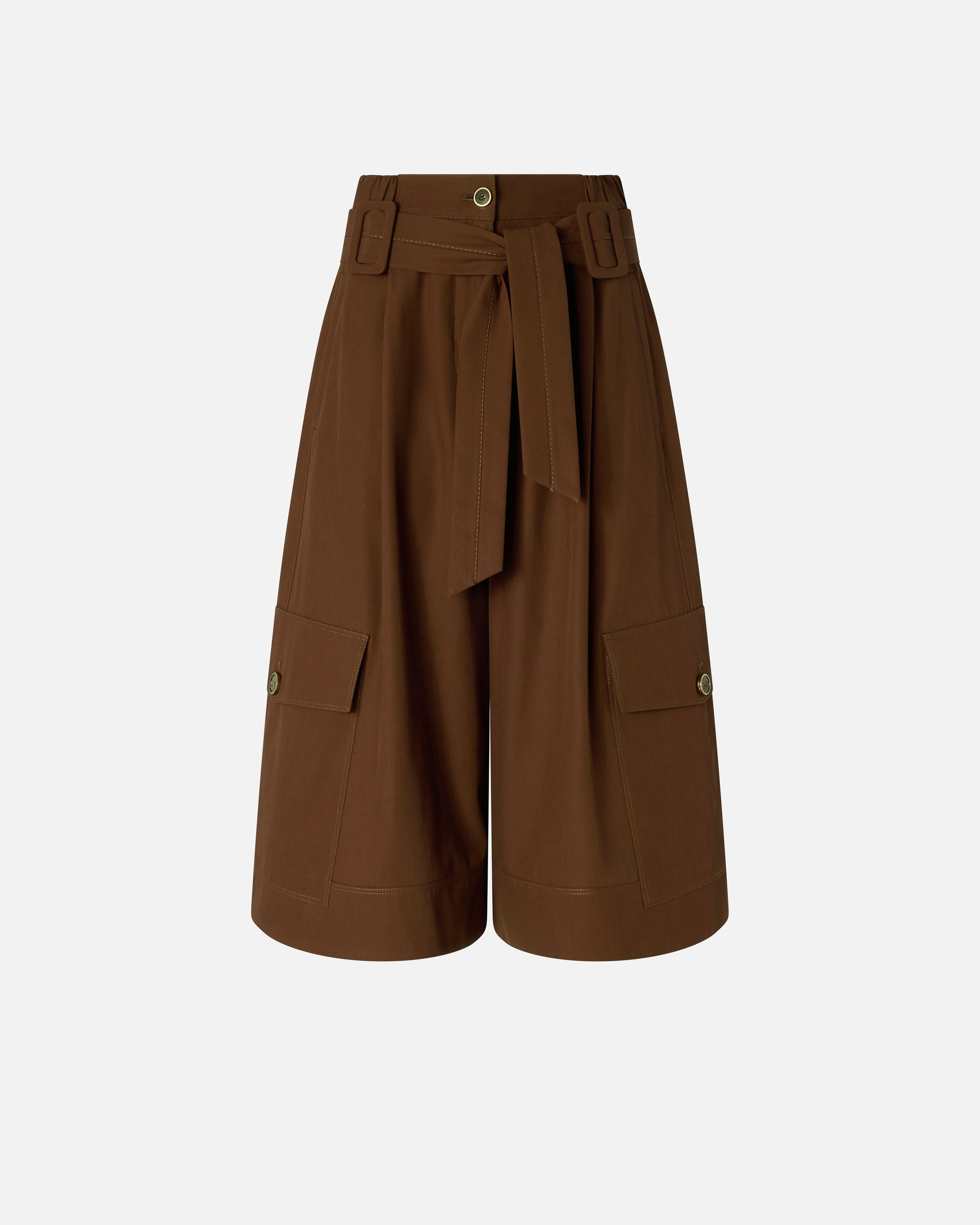 Long fluid cotton bermuda PINKO Brown