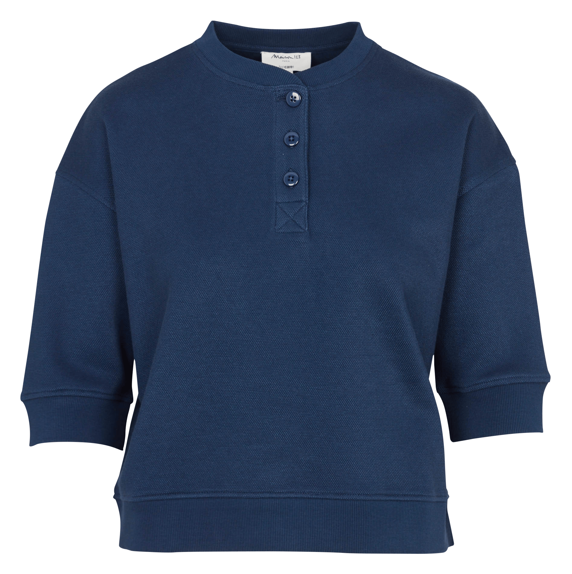 Top col rond boutonné uni MAISON 123 Violet