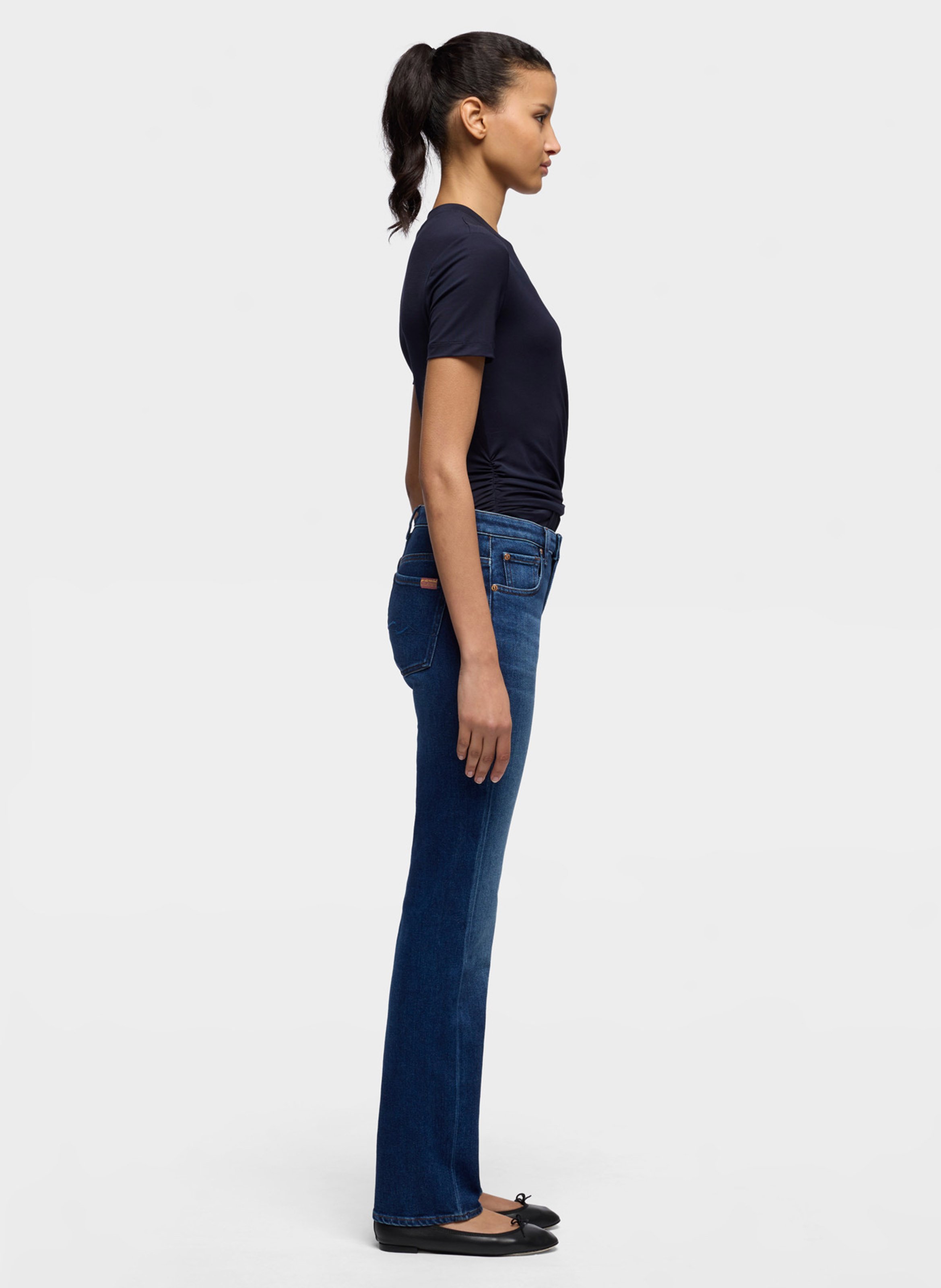 Jeans dritto vita bassa 7 FOR ALL MANKIND Blu