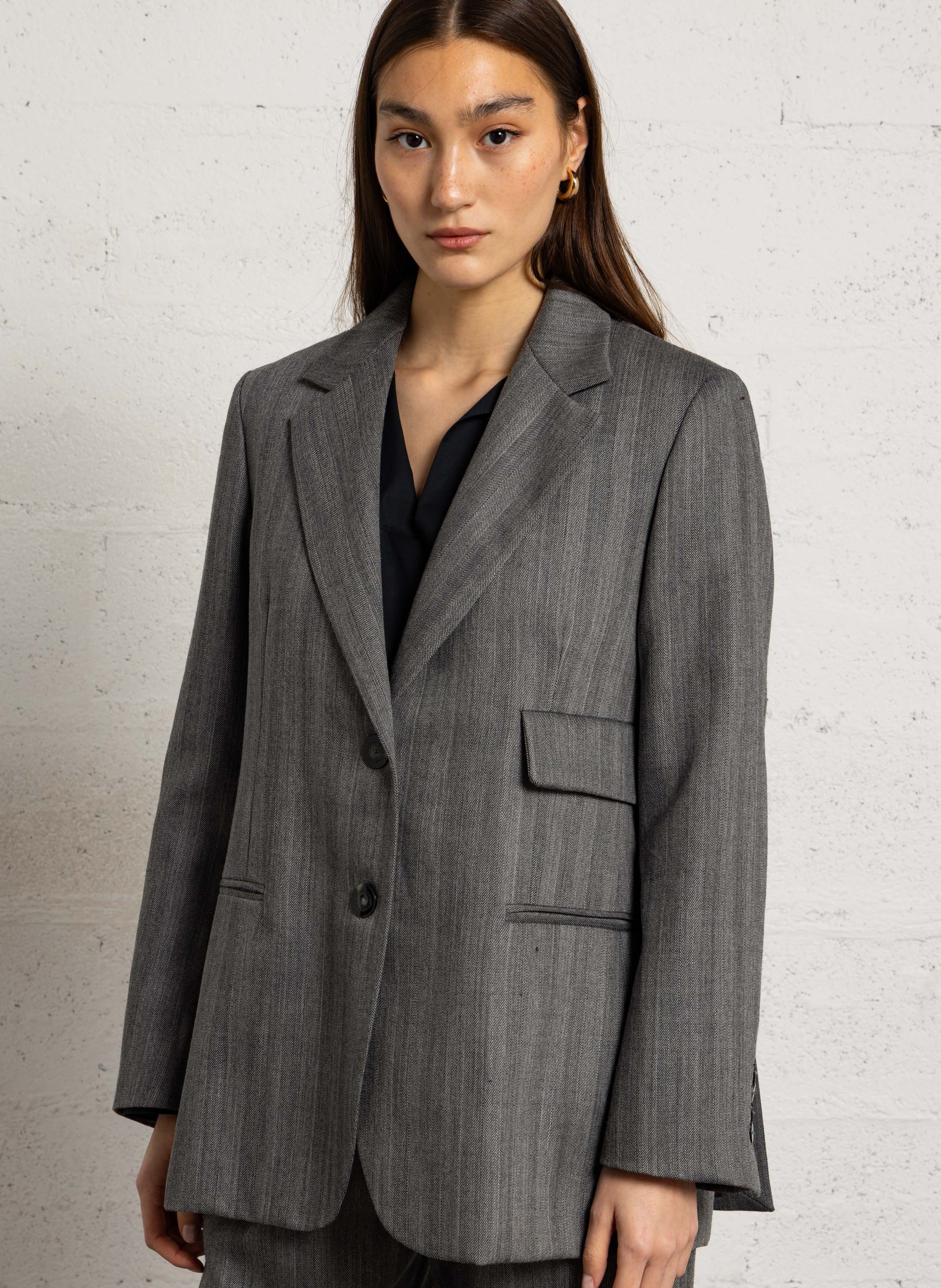 Oversized Jacquard-Blazer MARGAUX LONNBERG Grau