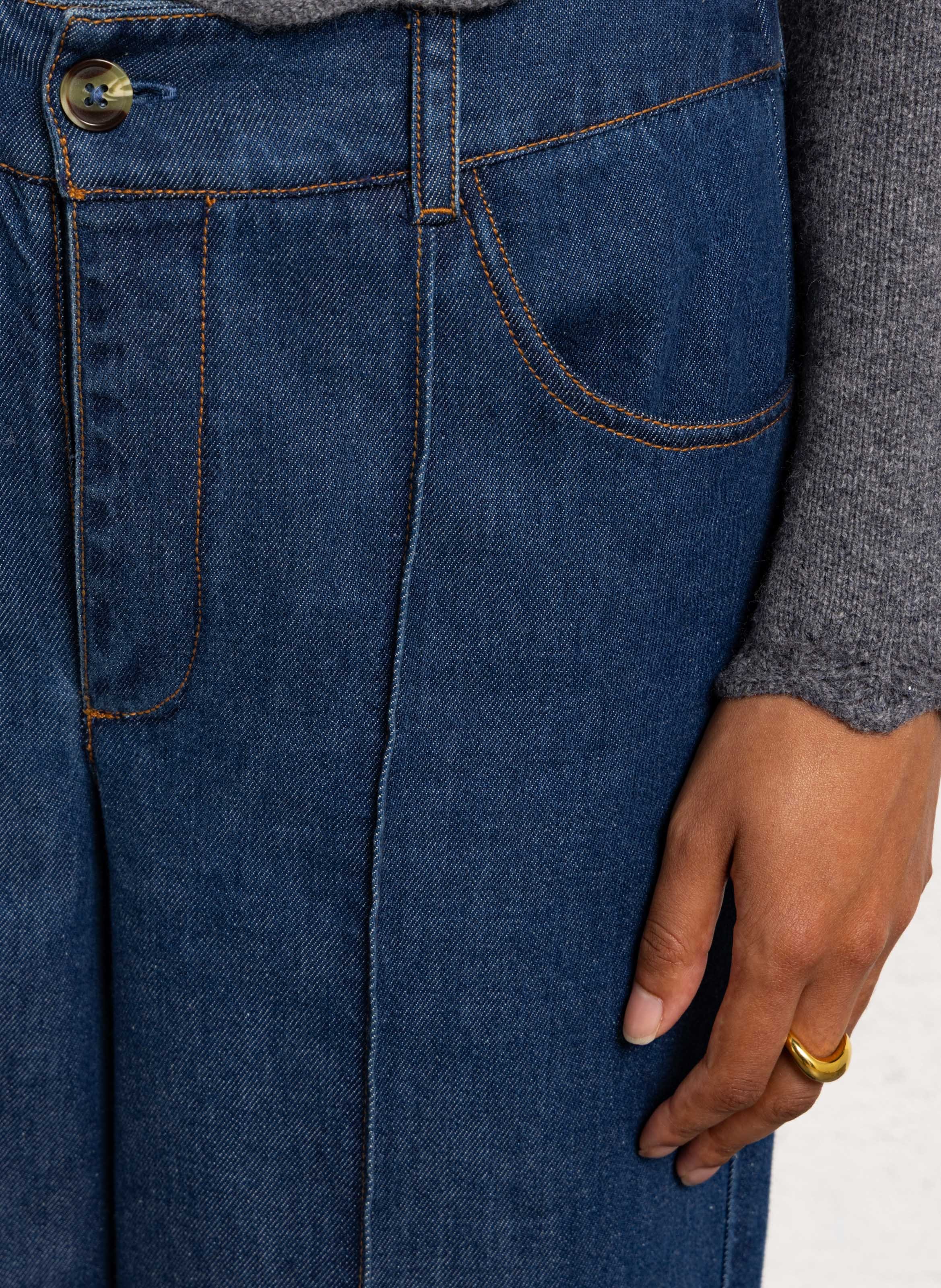 Soft wide-leg denim trousers LOUISE MISHA Blue