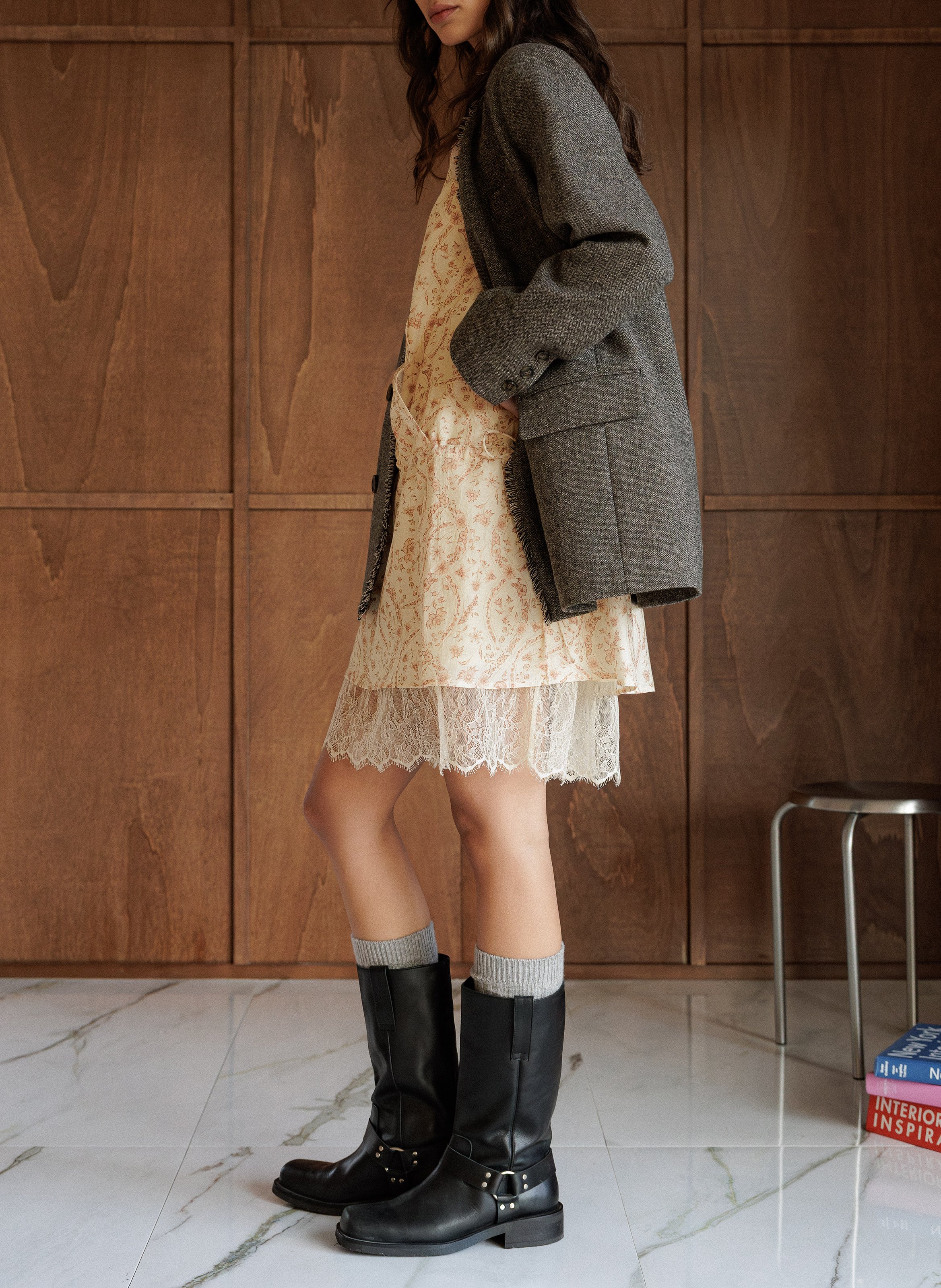 Oversized wool blend blazer INDI & COLD Brown