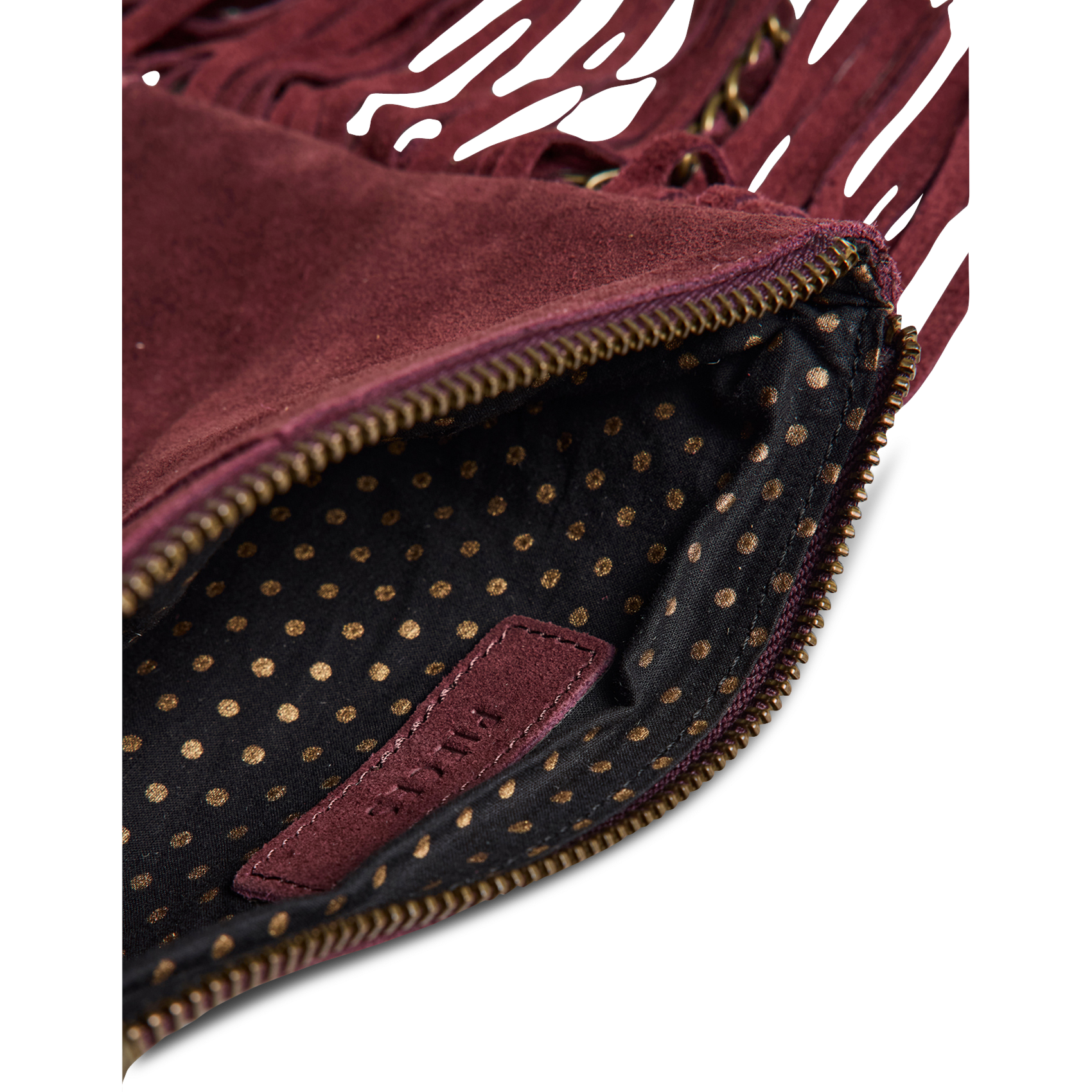 Leather shoulder bag PIECES Plums