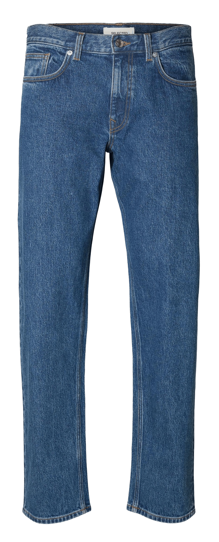 Straight-leg organic cotton-blend jeans SELECTED Blue