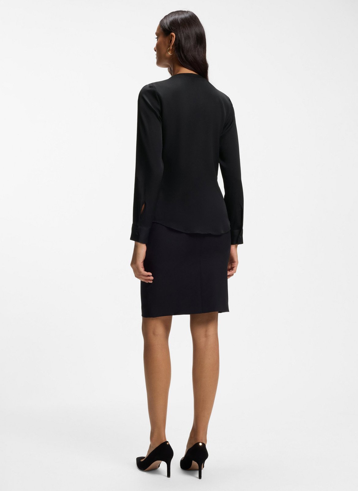 Solid silk blend blouse BOSS Black