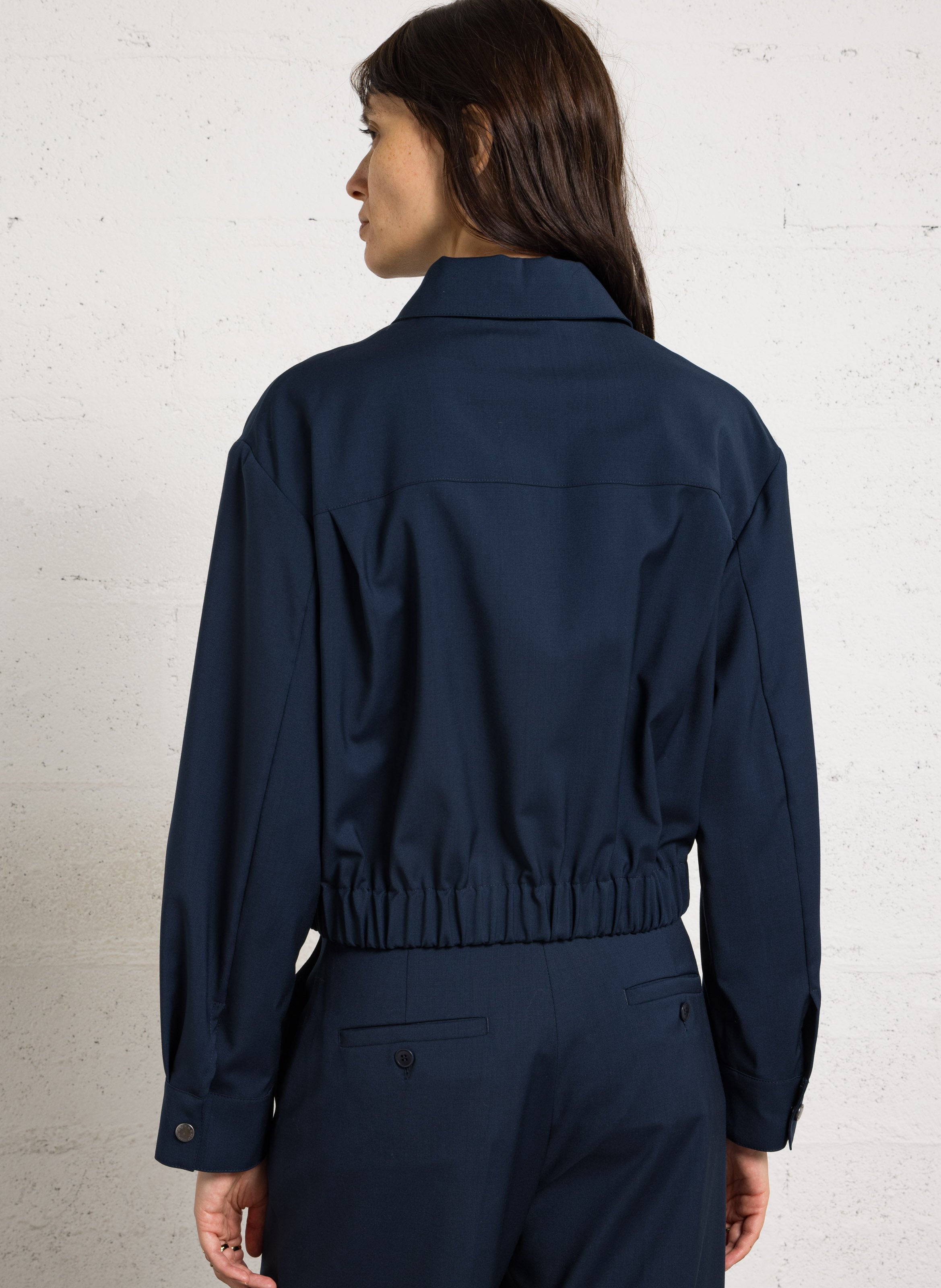Short oversized wool jacket MAX MARA WEEK END Blue