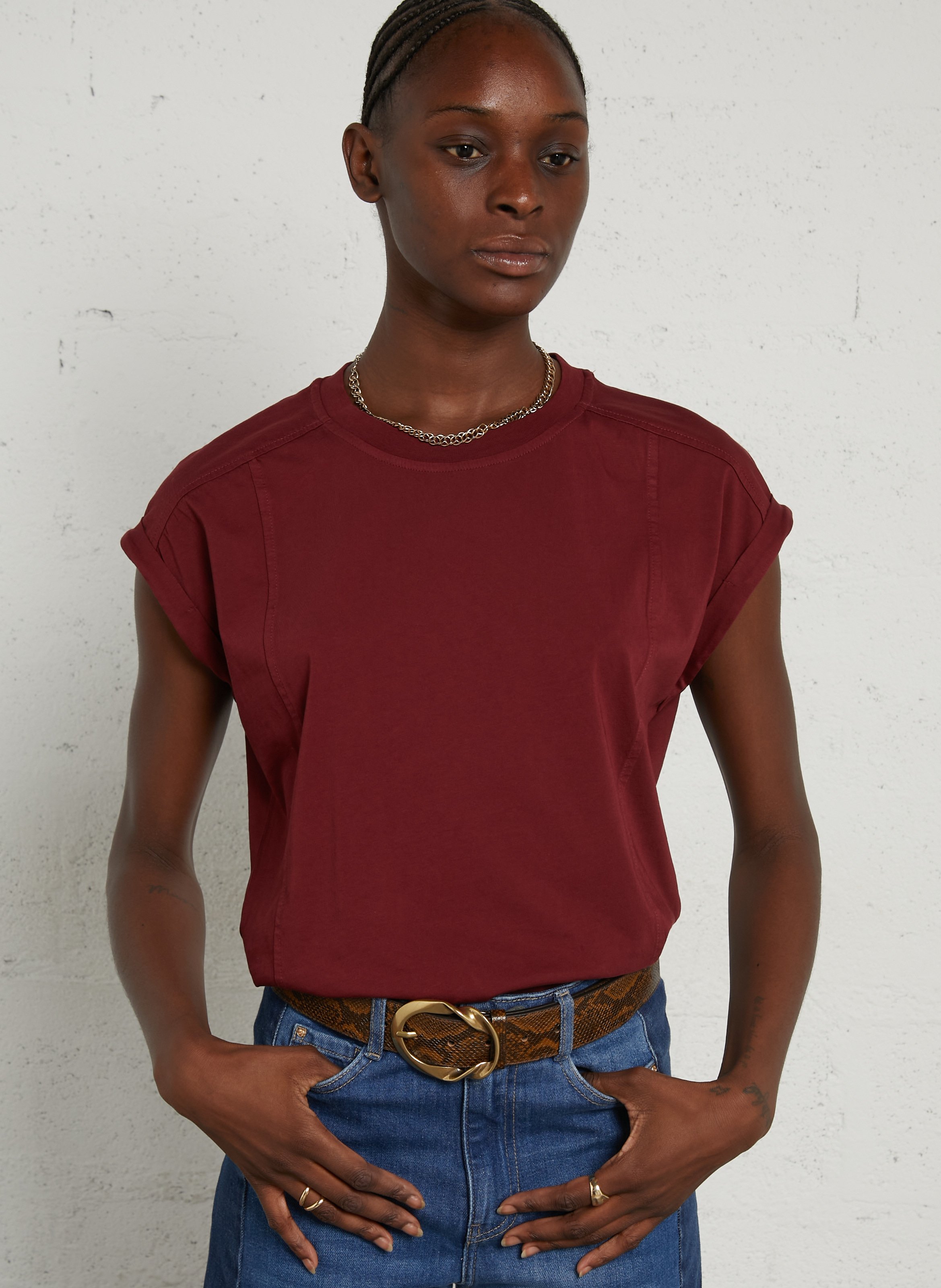 Tee-shirt ample col rond en coton MAISON 123