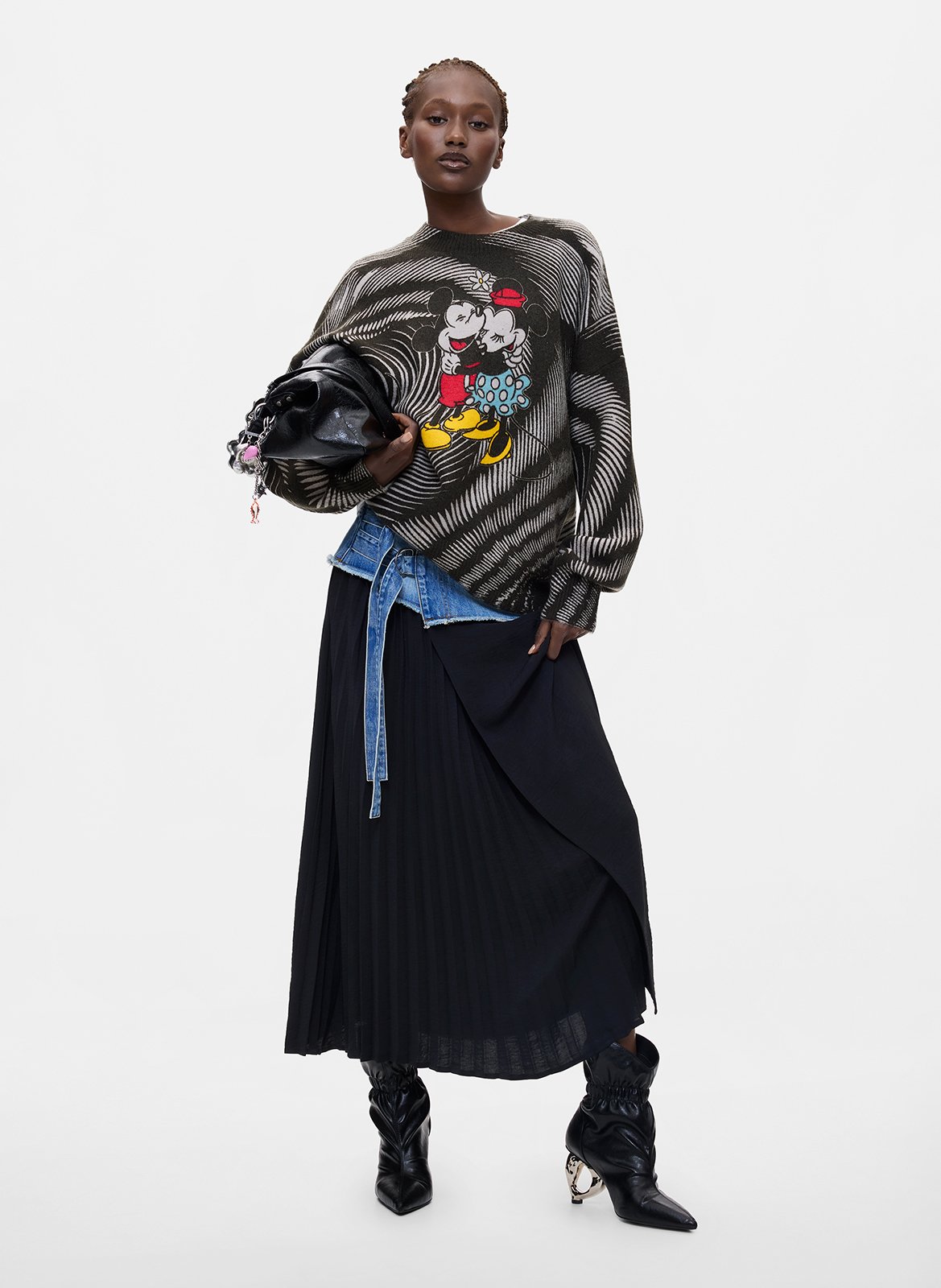 Sweat col rond imprimé DESIGUAL Noir