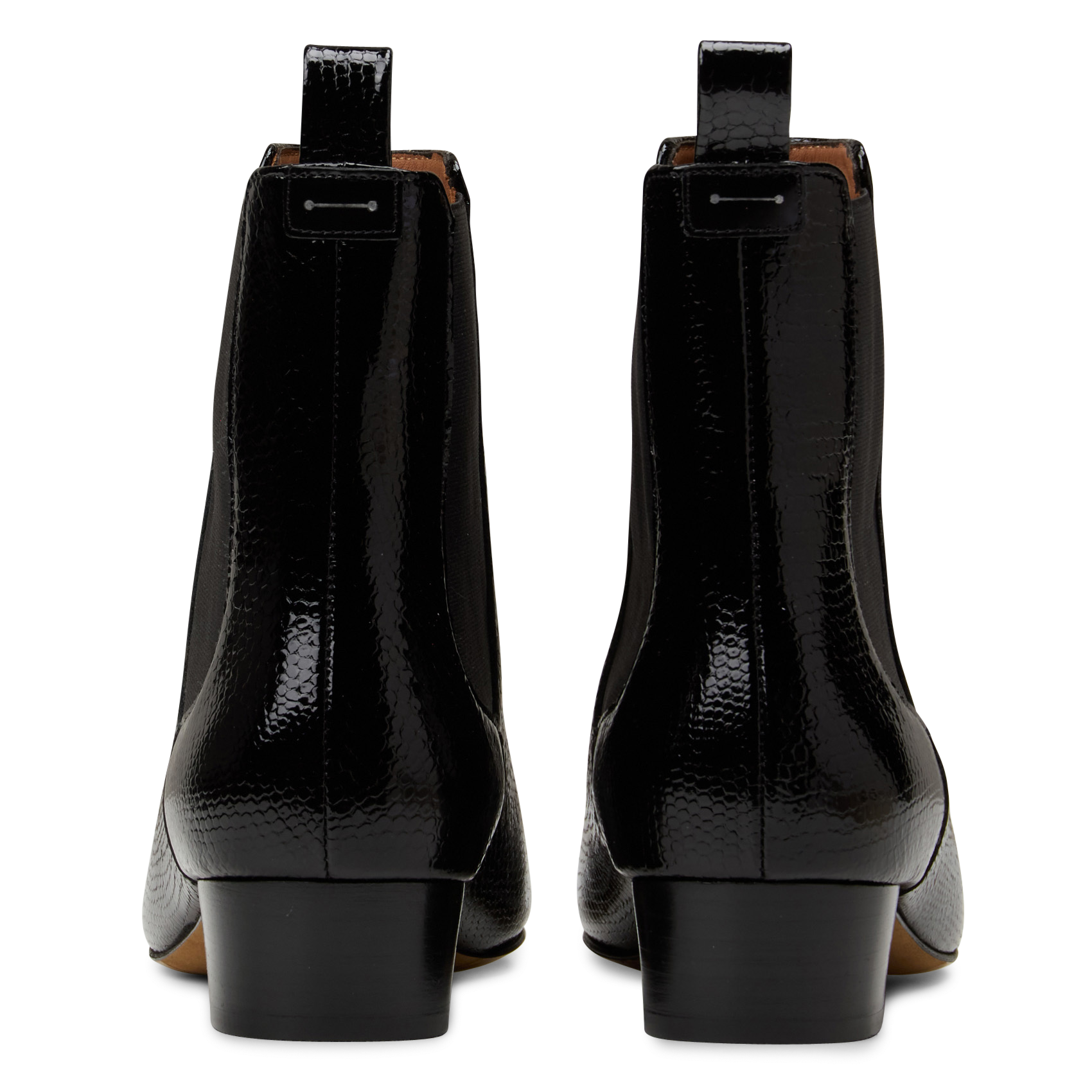 Bottines bout carré en cuir vernis ANTHOLOGY PARIS Zwart