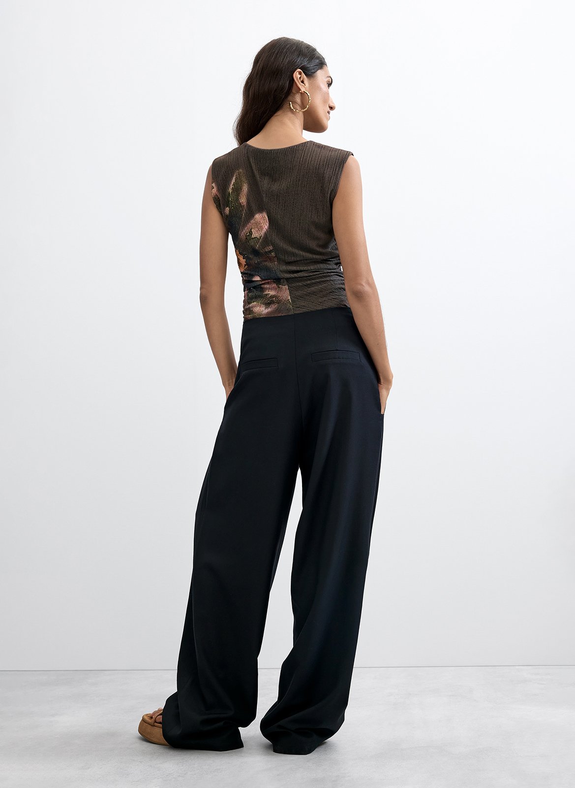 Wide-leg pants DESIGUAL Black
