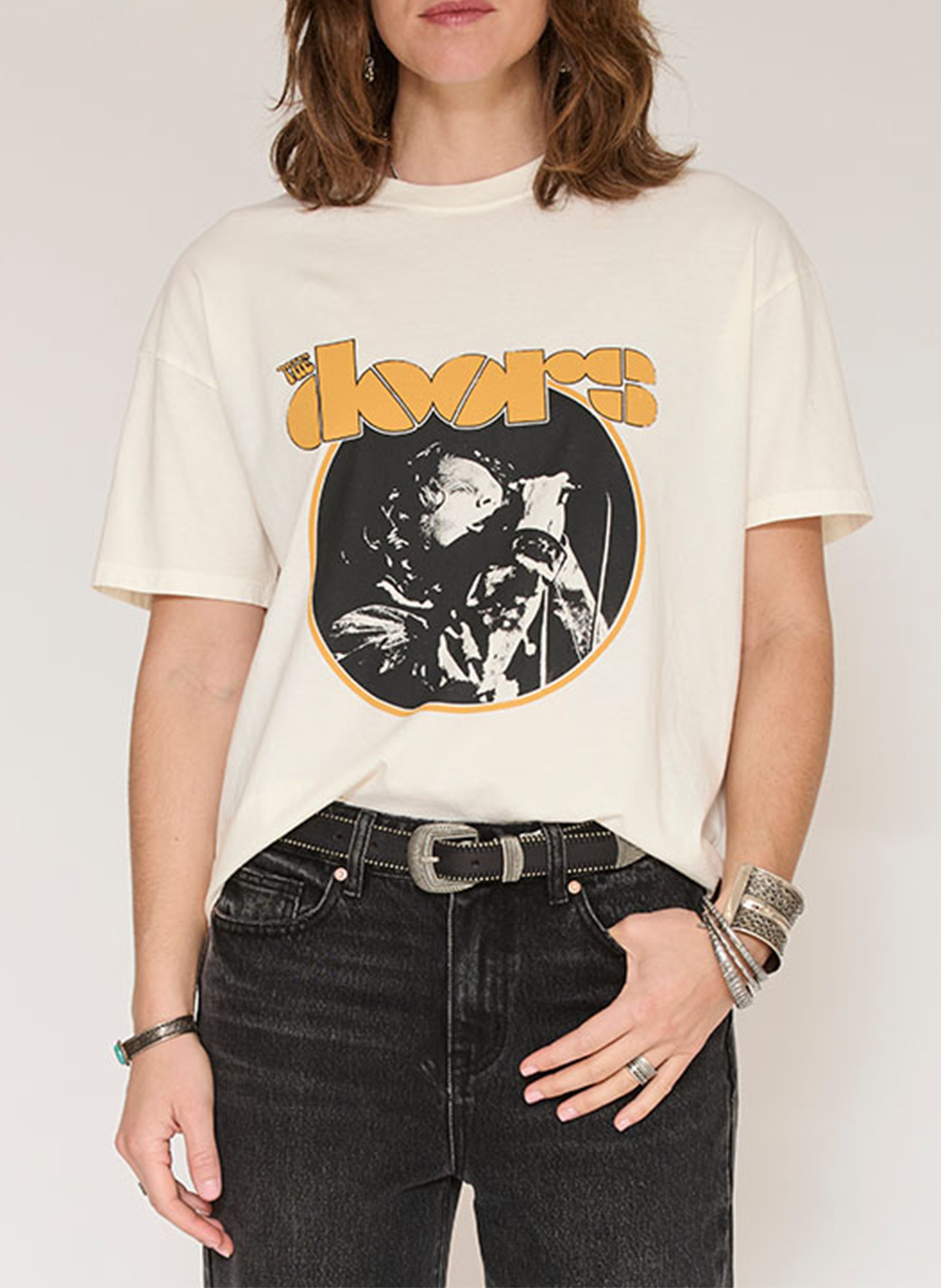 T-shirt droit sérigraphié en coton MKT Beige