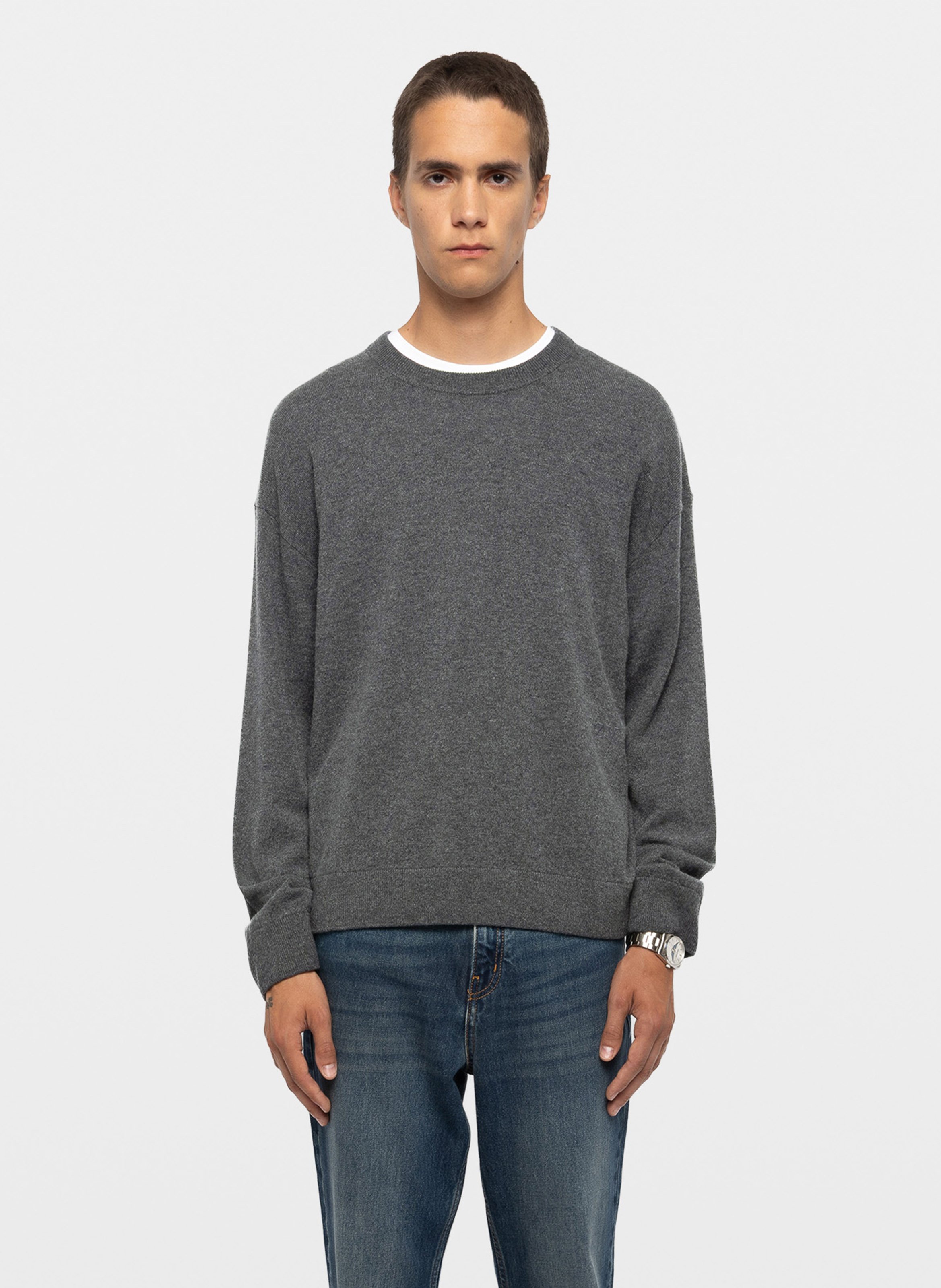 Gerade geschnittener Pullover aus Wollmix mit Rundhalsausschnitt ZADIG&VOLTAIRE Grau
