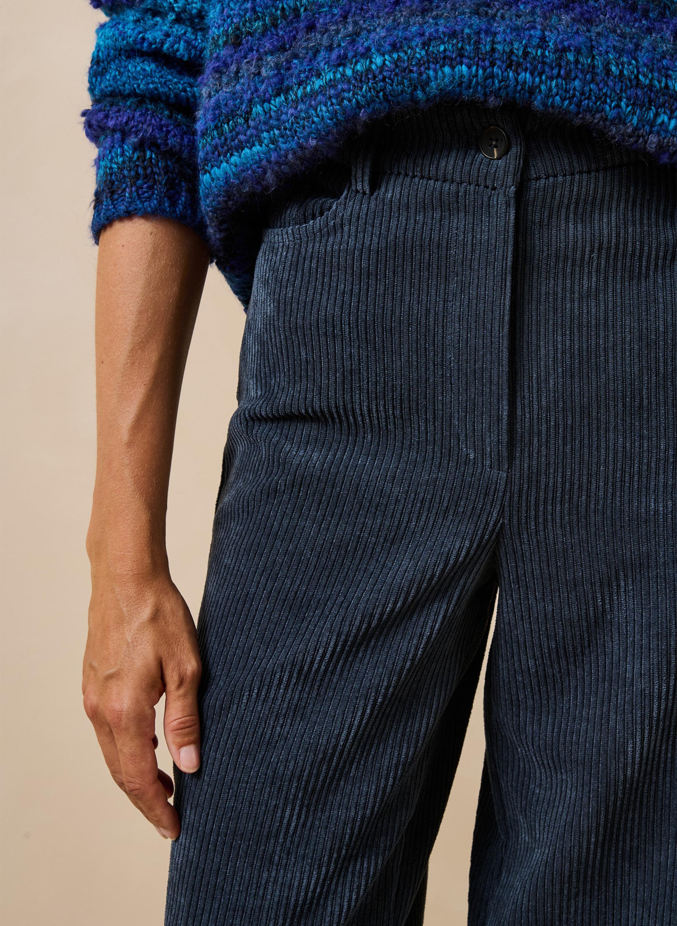 Wide-leg corduroy pants LA FEE MARABOUTEE Blue