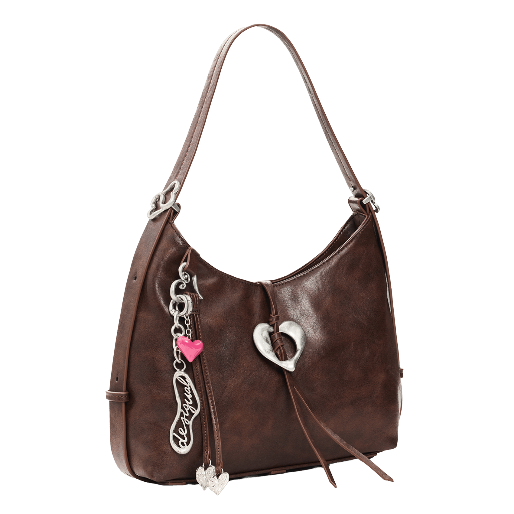 Mittelgroße Tasche mit Reißverschluss in Lederoptik DESIGUAL Braun
