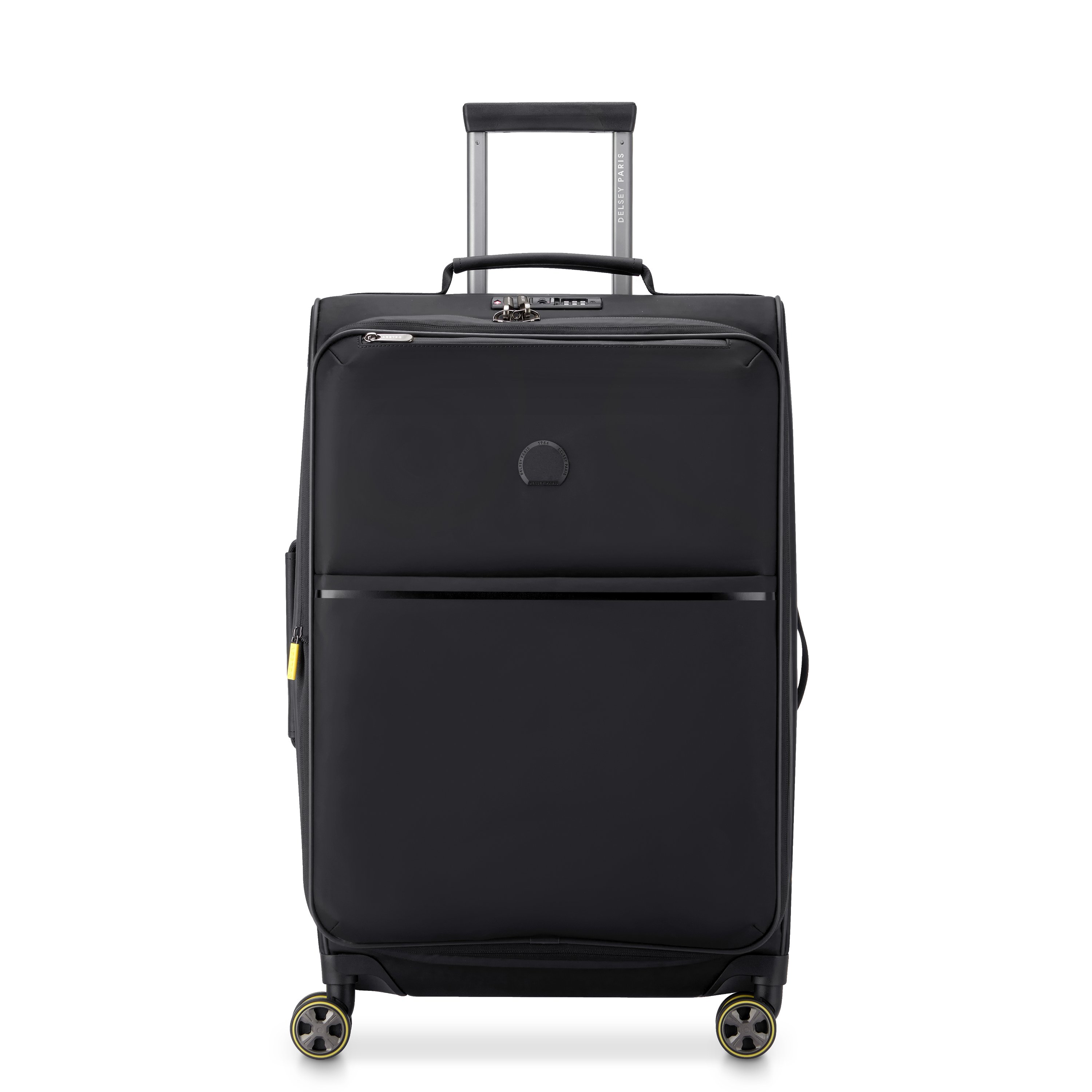 Soft-sided checked suitcase - size L DELSEY PARIS Black