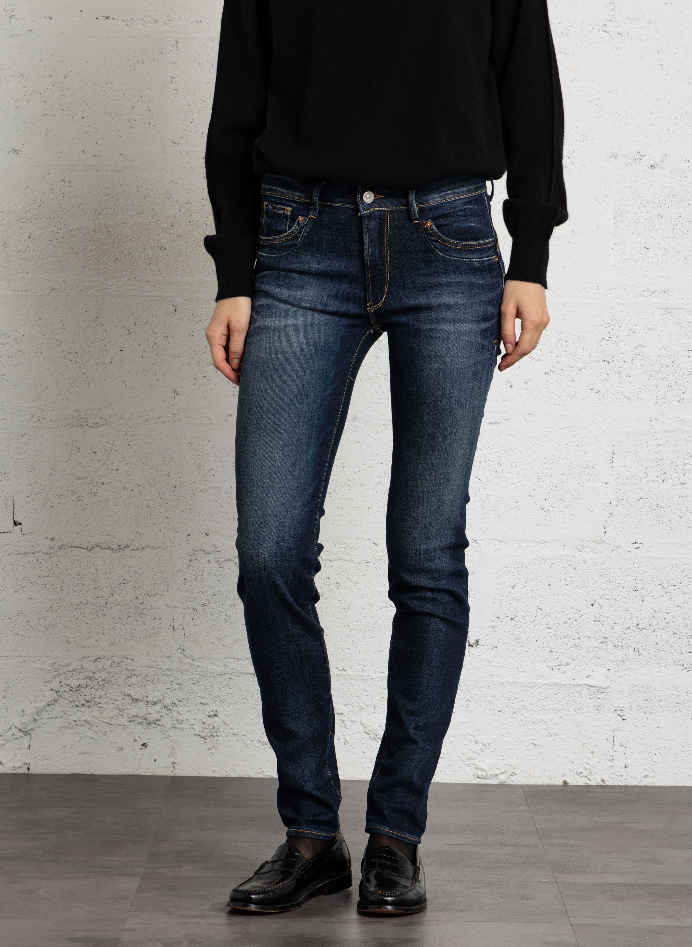 Slimfit-Jeans mit 5 Taschen LE TEMPS DES CERISES Blau