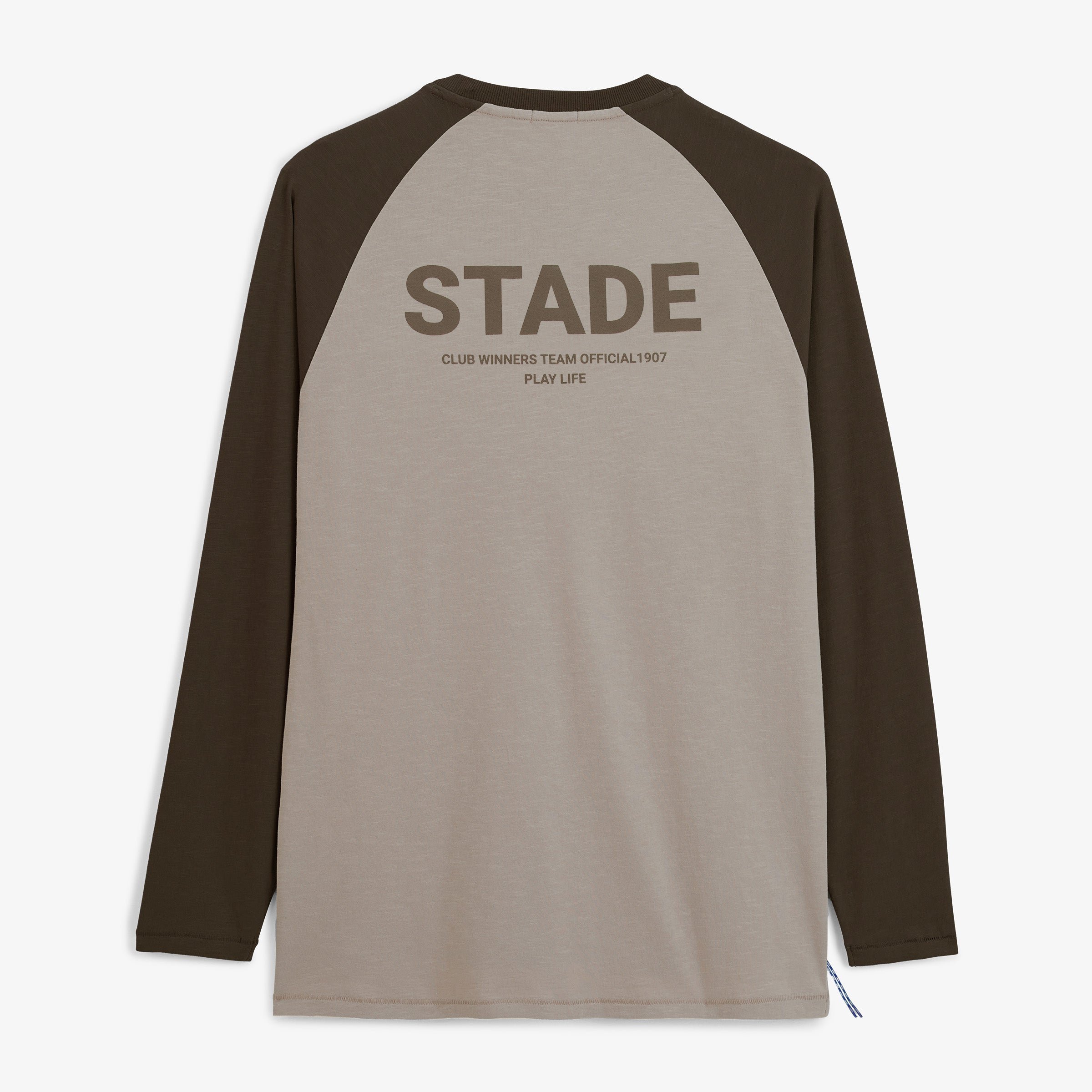 Raglan-sleeve cotton long-sleeved T-shirt SERGE BLANCO Brown