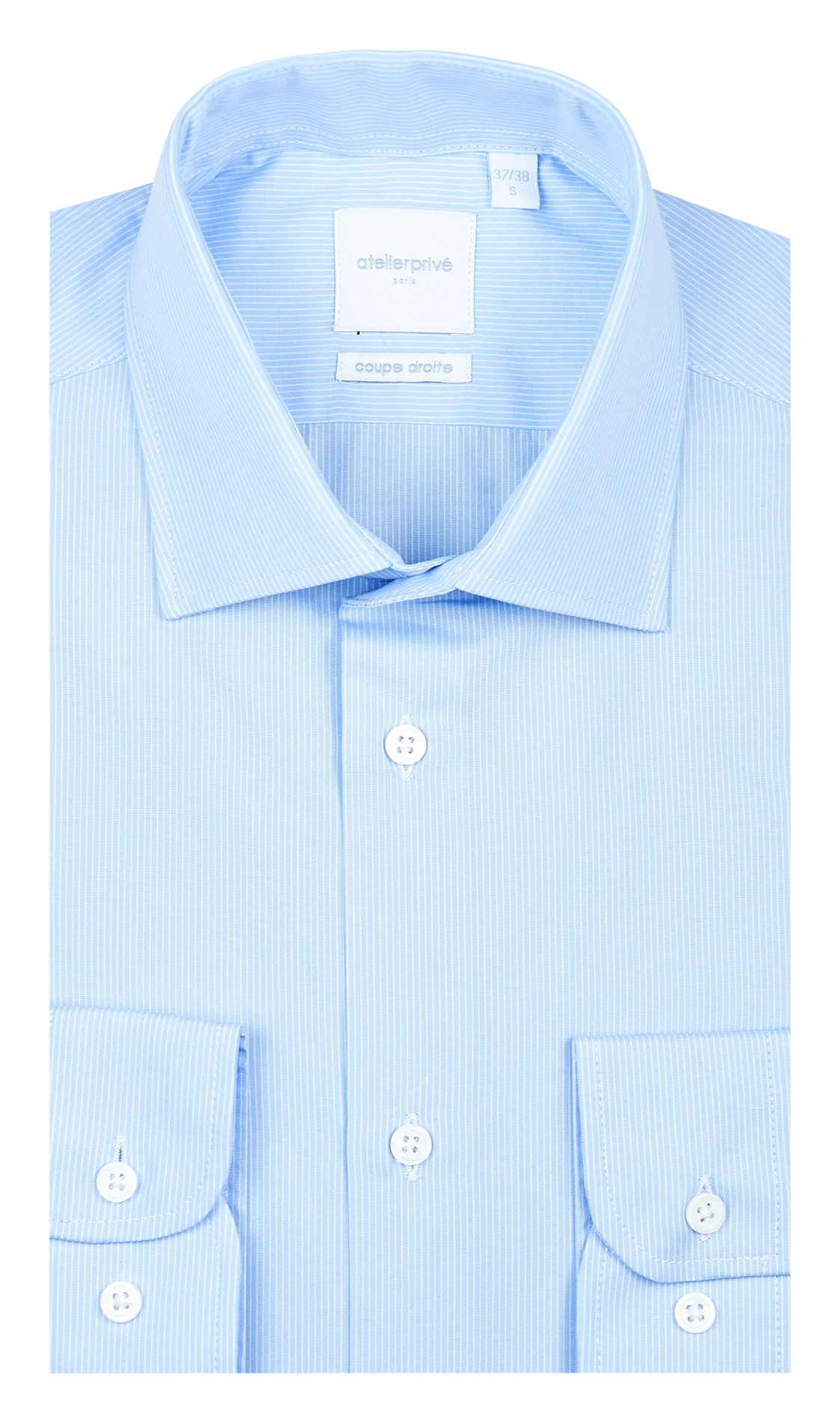 Recht, gestreept overhemd van katoenpopeline ATELIER PRIVE Blauw