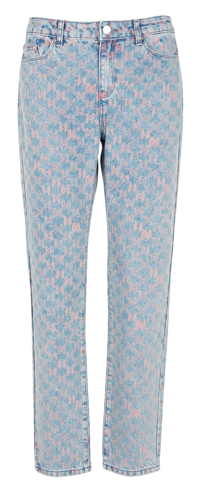 Cotton-blend straight-leg jeans KARL LAGERFELD Faded jeans