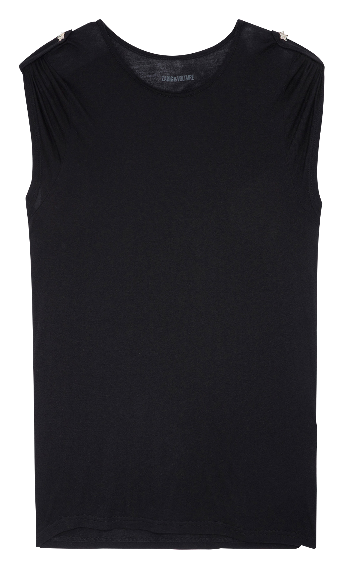 Round-neck decorative buttons T-shirt ZADIG&VOLTAIRE Black