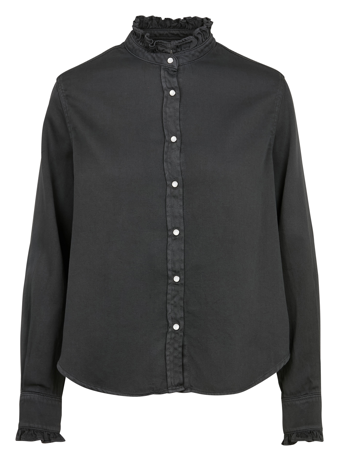 Katoenen blouse met Victoriaanse kraag ACQUAVERDE Grijs