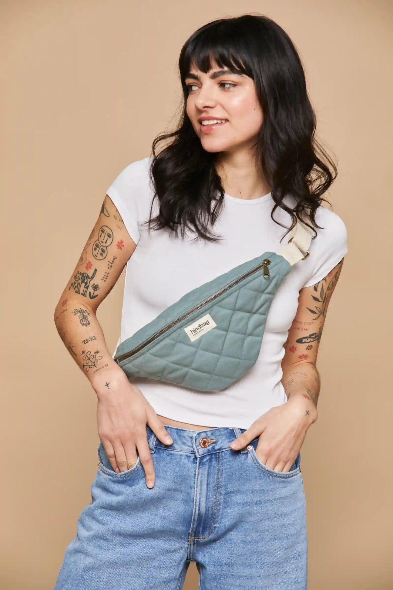 Cotton waist bag HINDBAG Green