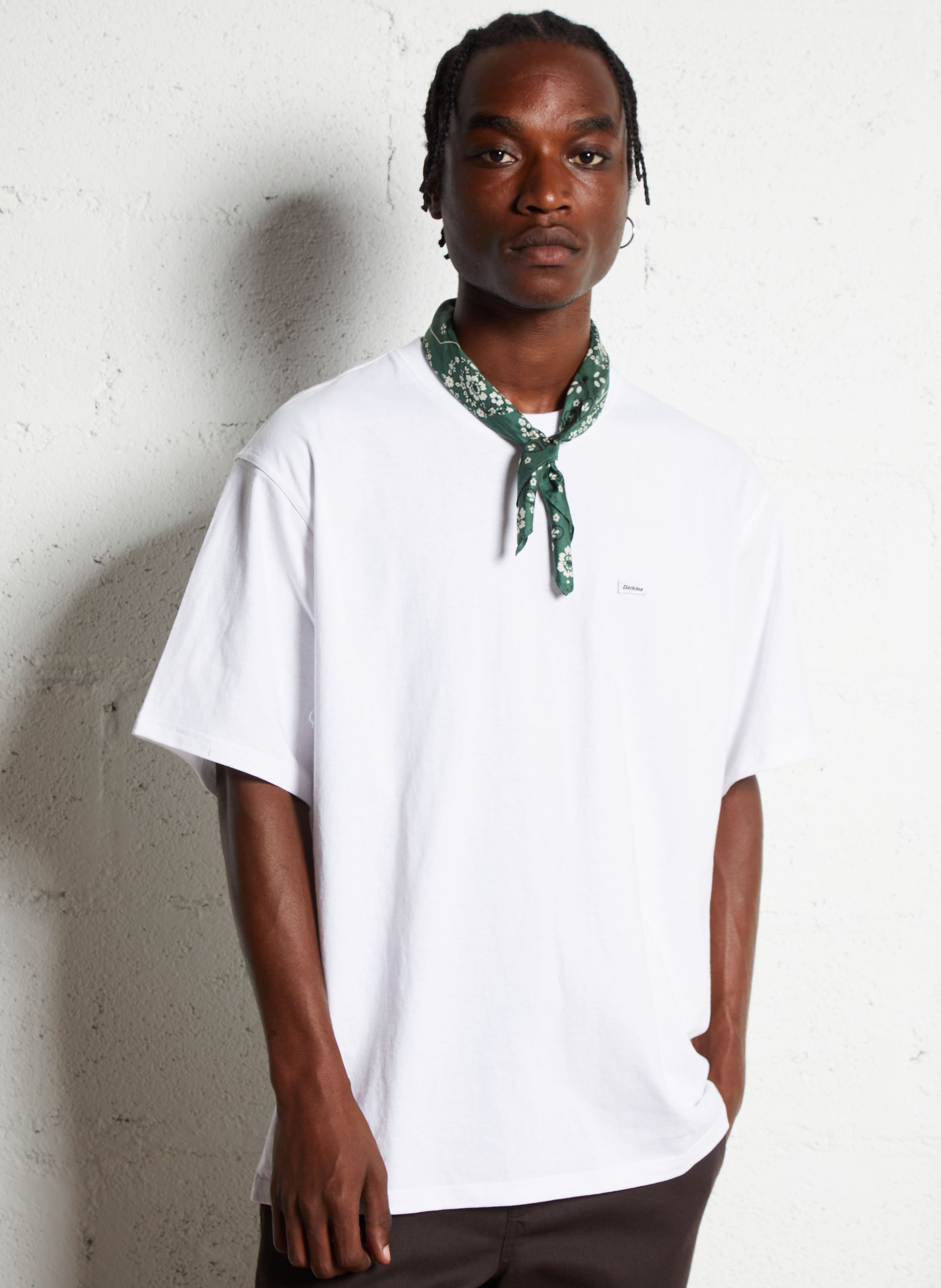 T-shirt a maniche corte diritto in cotone Bianco