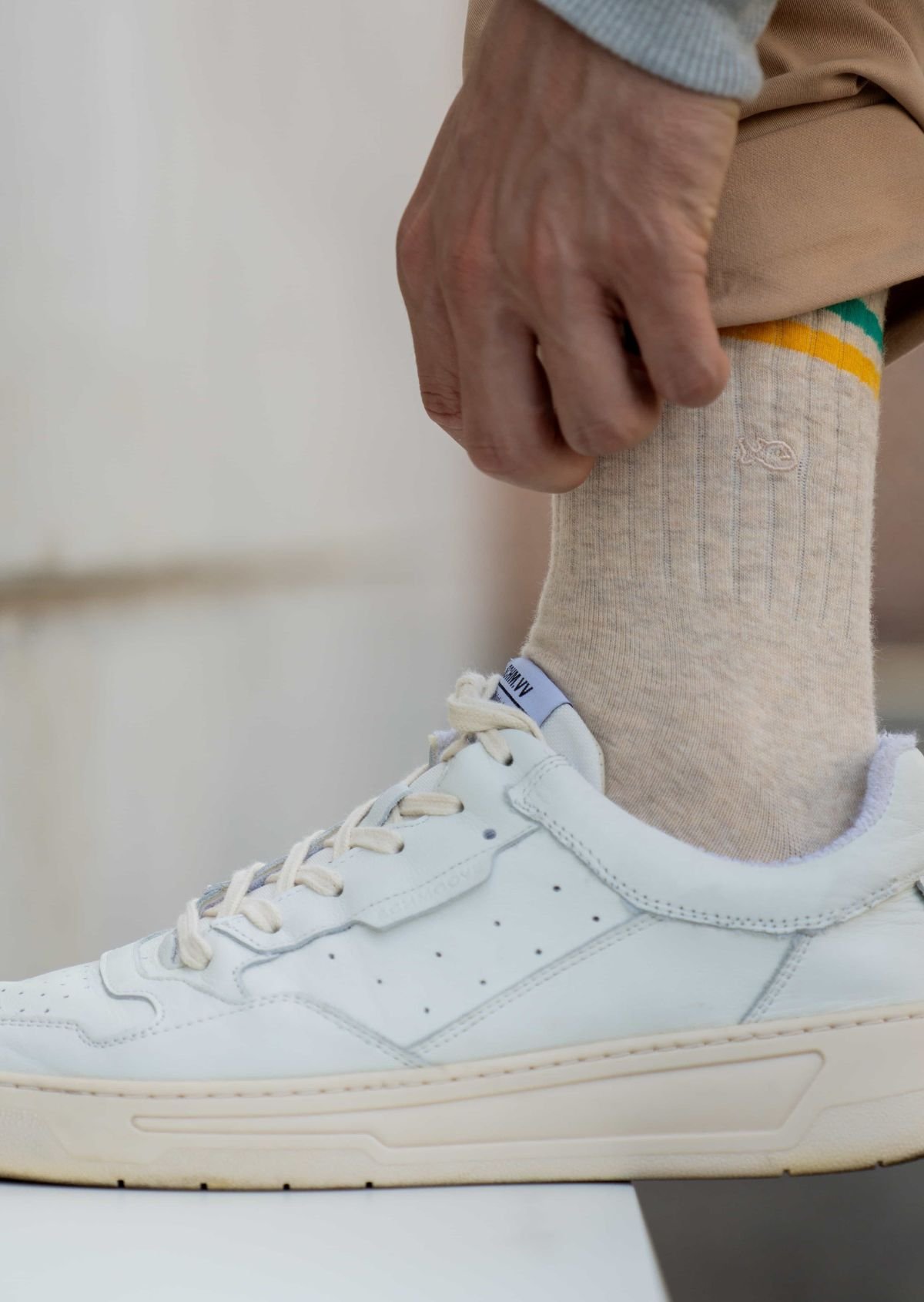 Combed Cotton Retro Socks BILLYBELT Beige