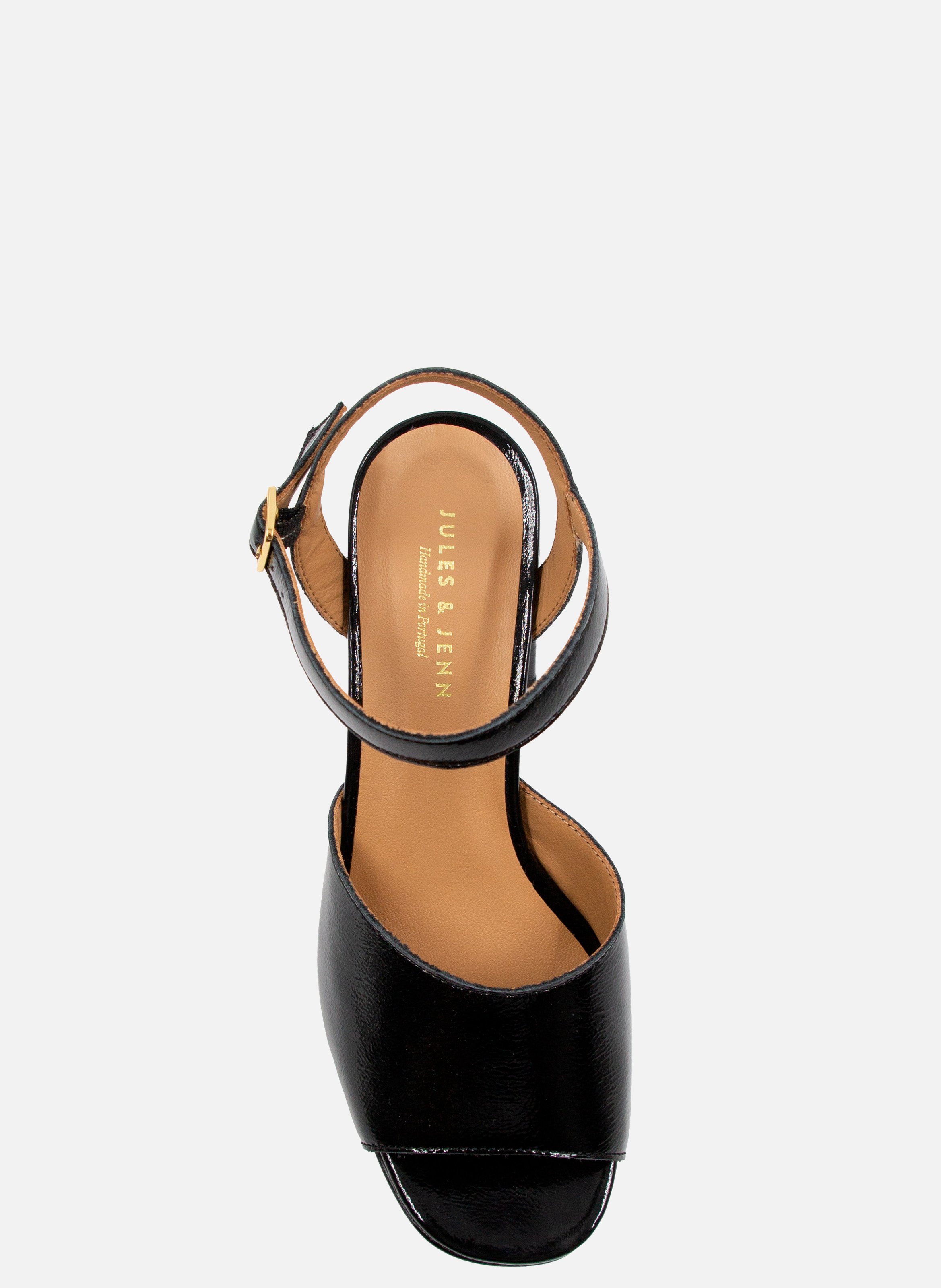 Patent leather platform sandals JULES & JENN Black