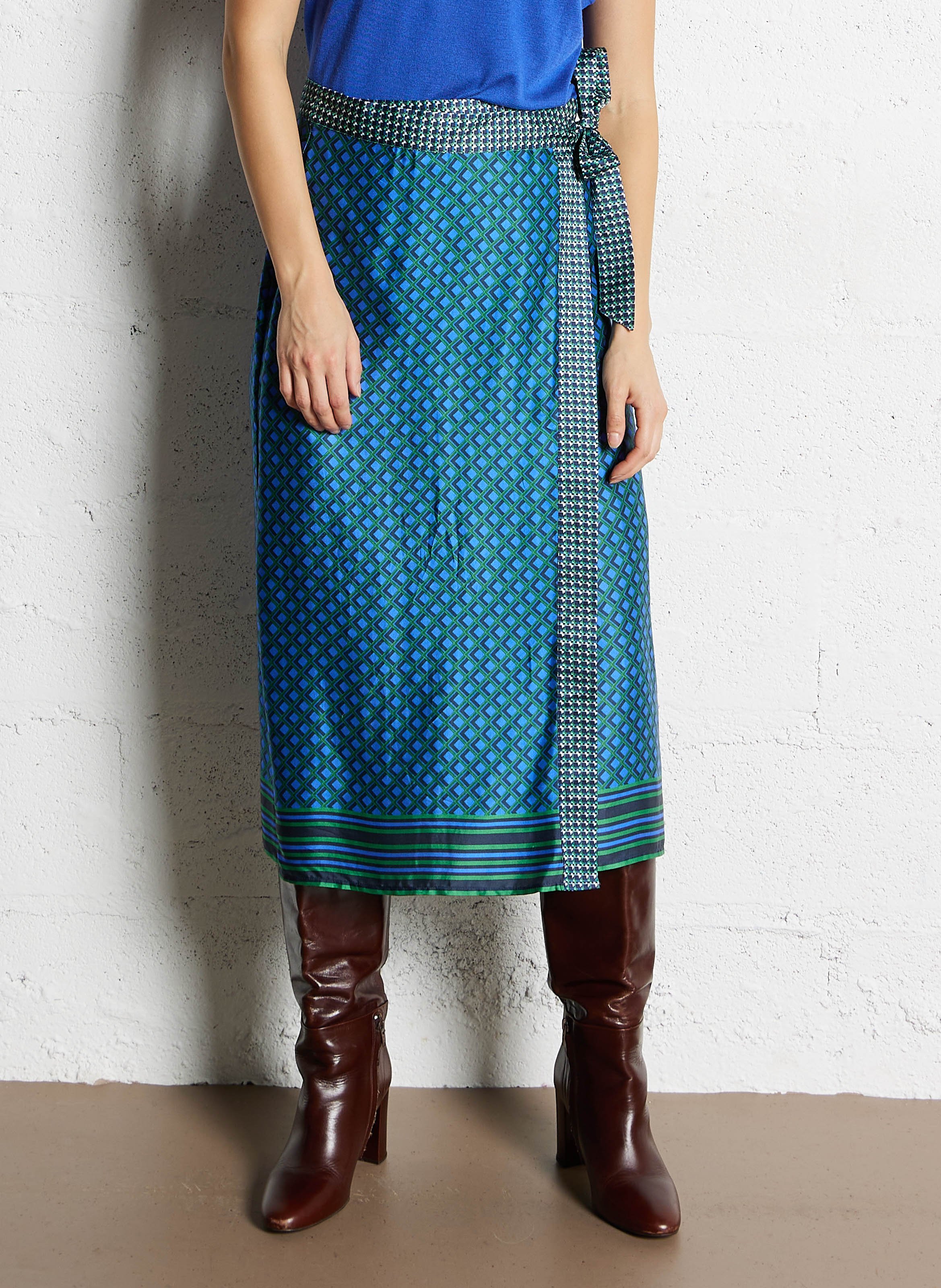 Anel - Bedruckter Midirock LA PETITE ETOILE Grun