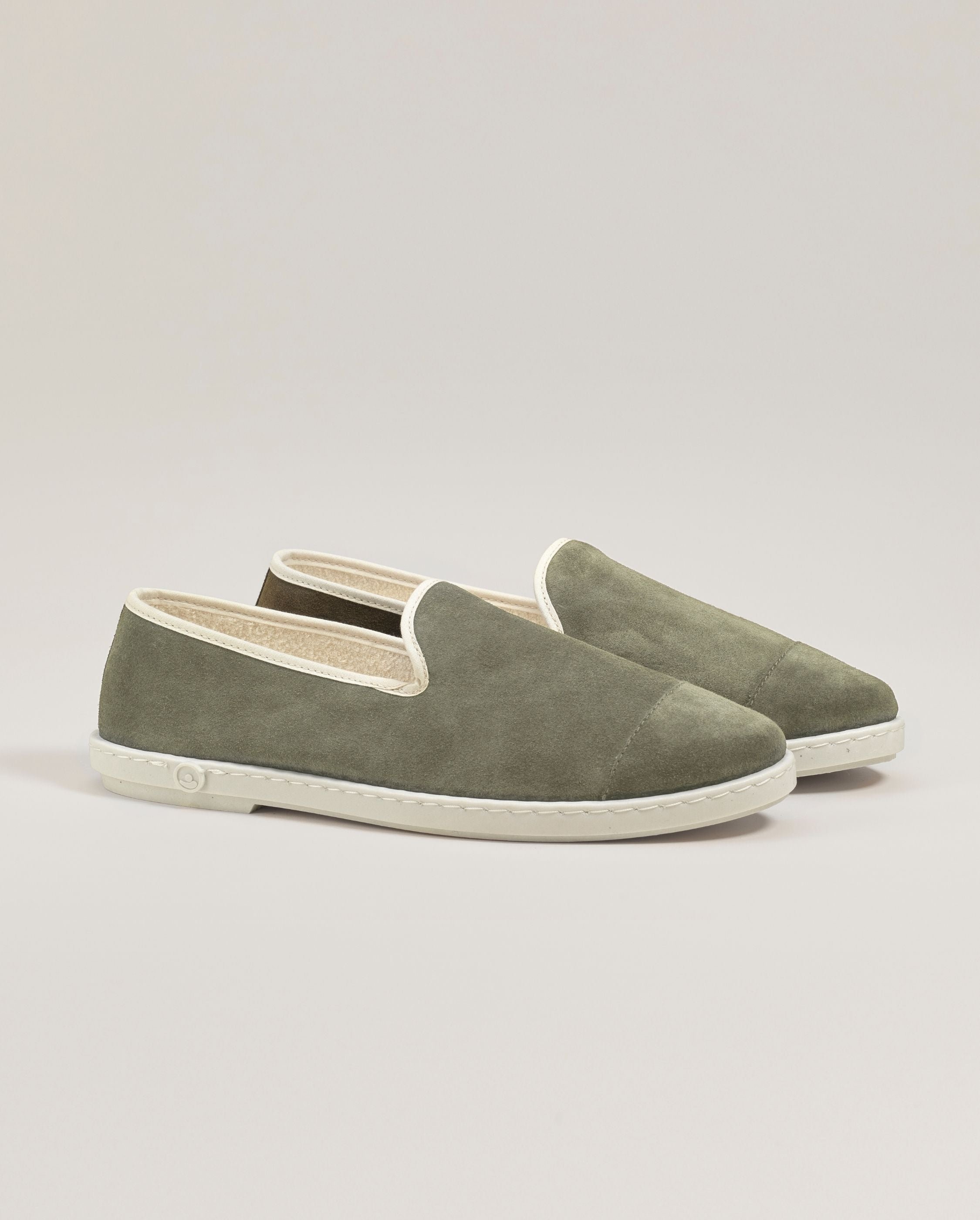 Chausson homme cuir, kaki clair ANGARDE Kaki