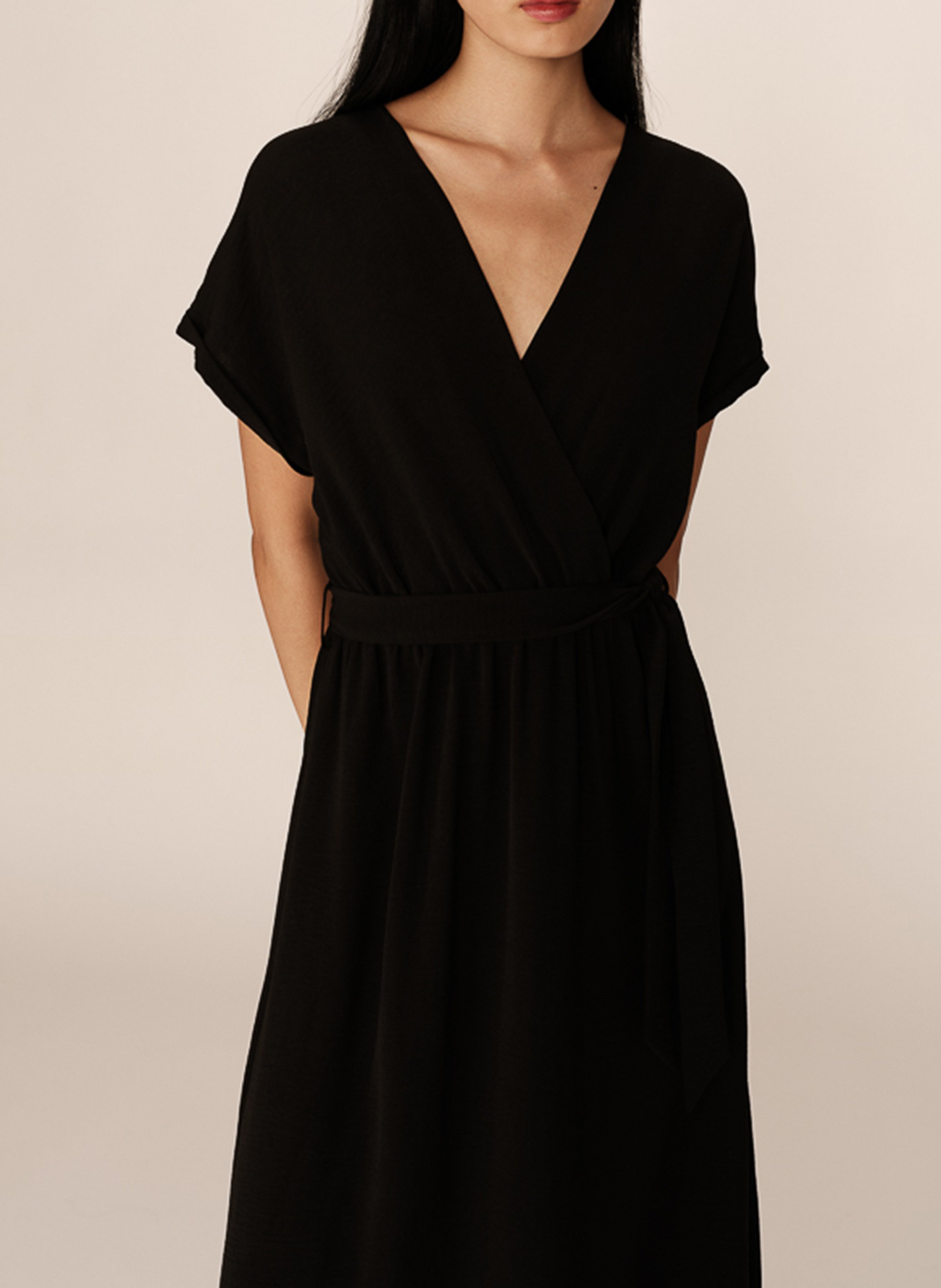 Robe longue fluide ceinturée GRACE ET MILA Noir