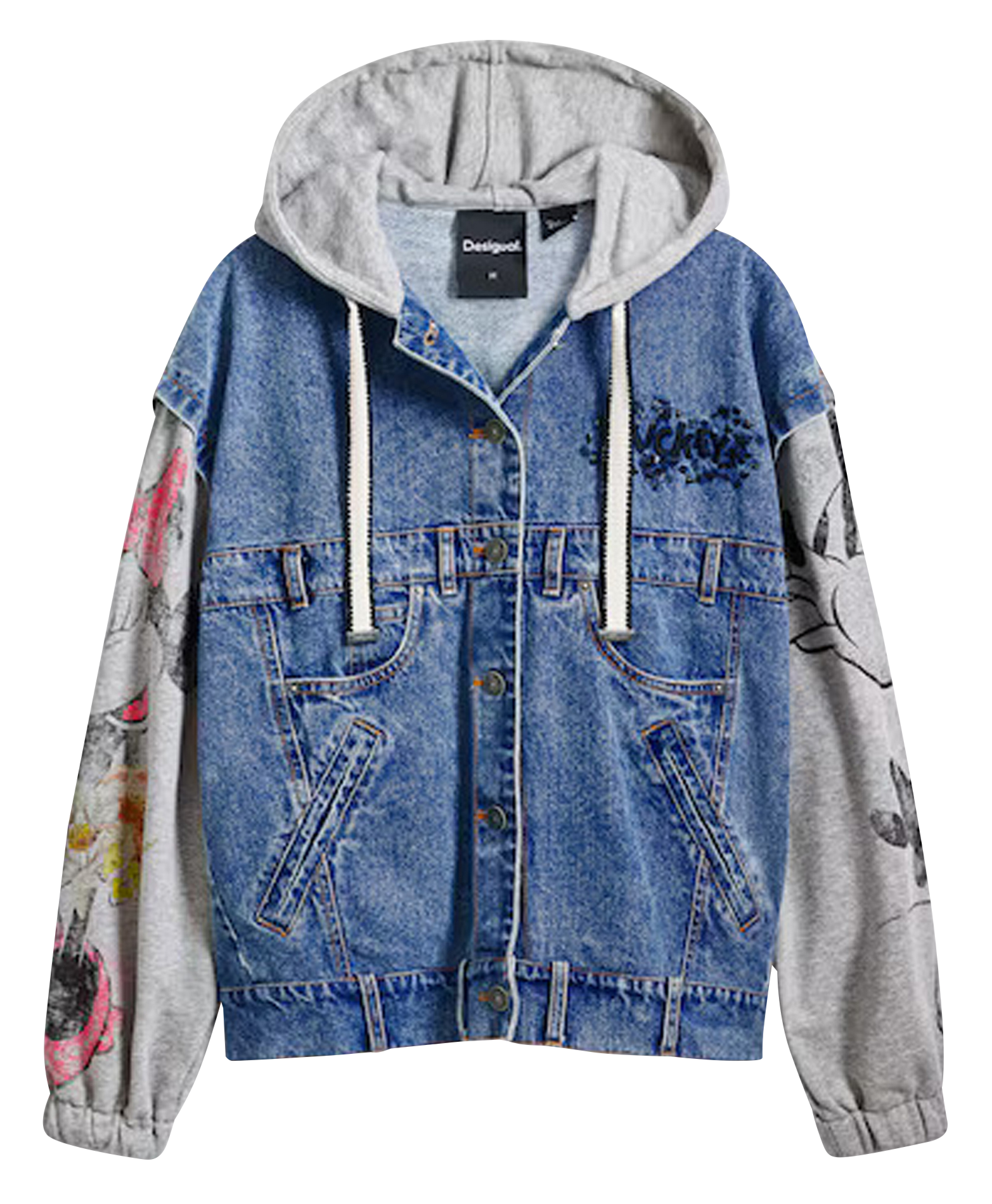Veste oversize en coton à capuche DESIGUAL Bleu