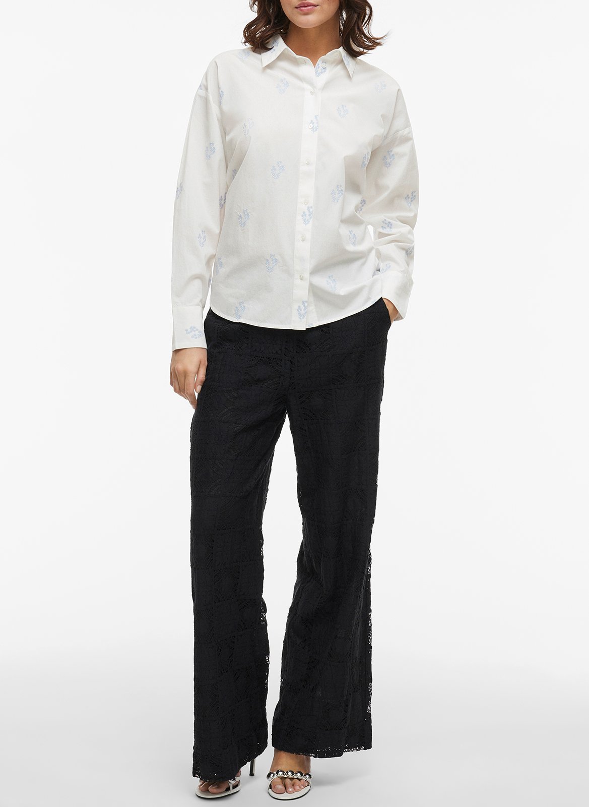 Floral button-up shirt VILA White