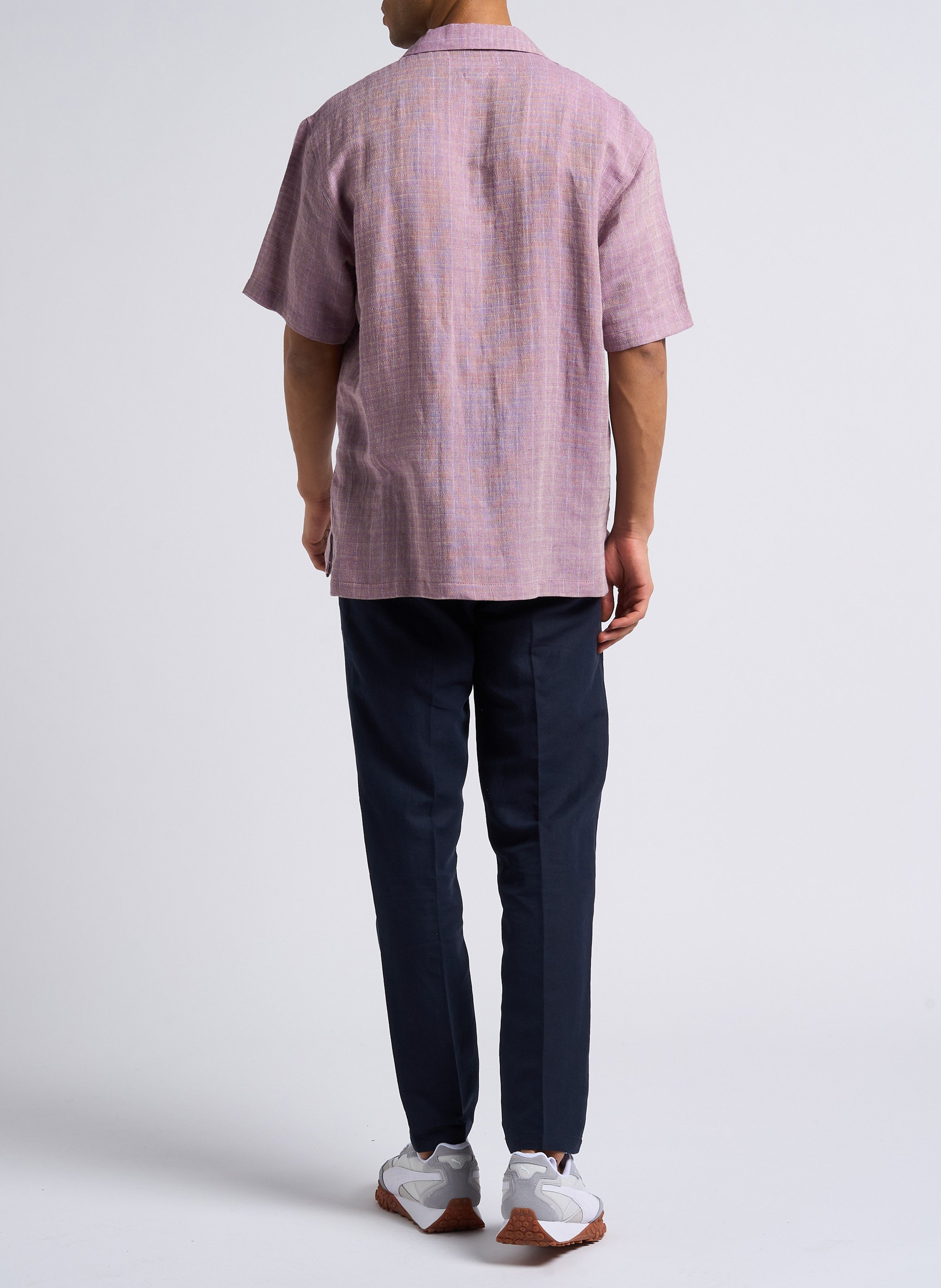 Pantalon slim en coton bio et lin SAMSOE SAMSOE Bleu