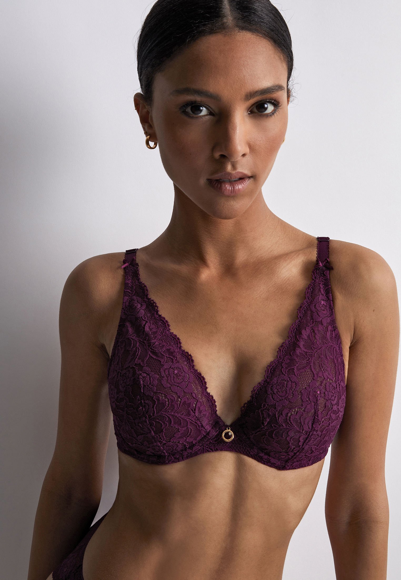A la Folie kohl black underwired triangle bra AUBADE Purple