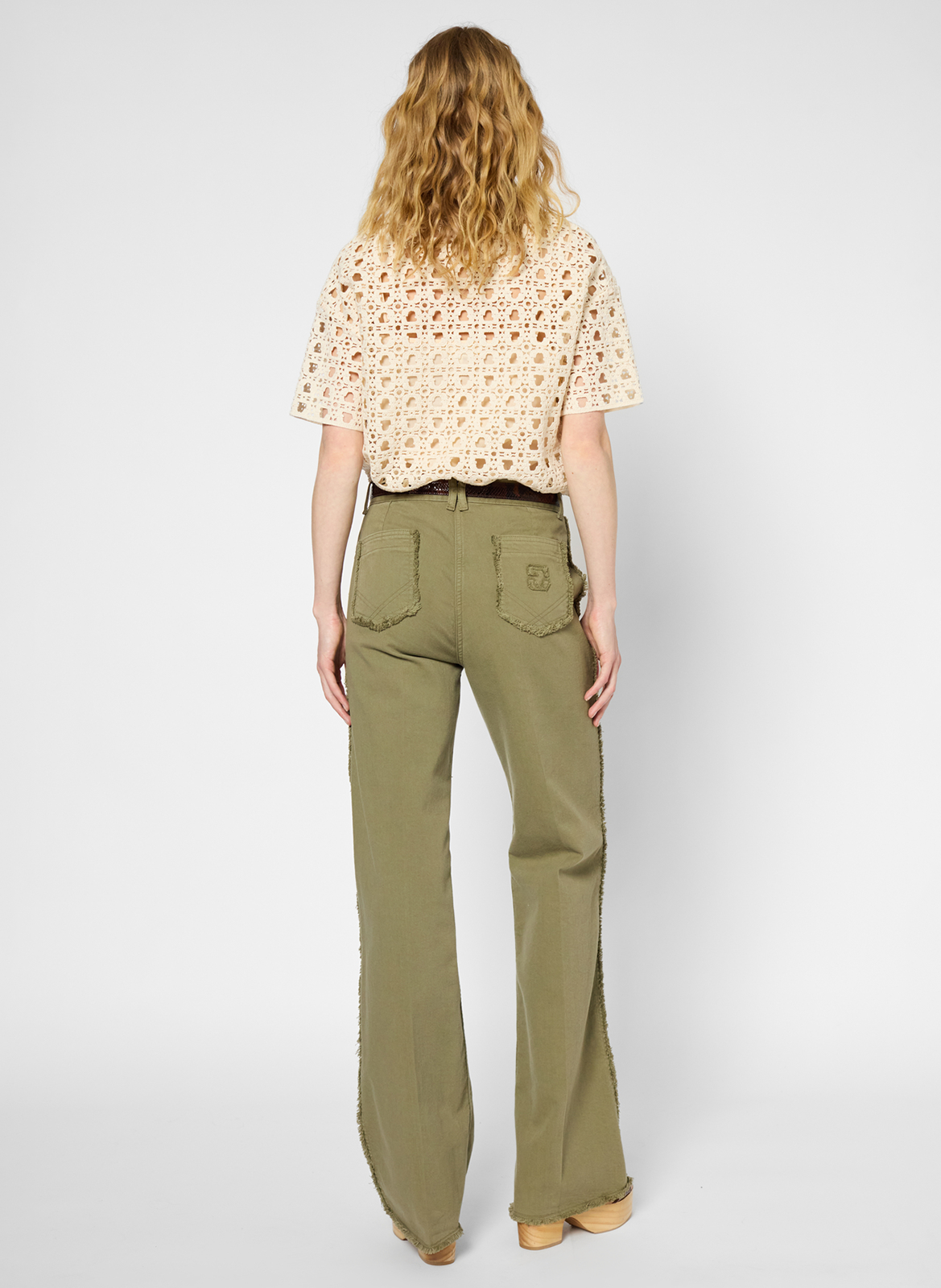 Jean flare en coton mélangé GERARD DAREL Kaki