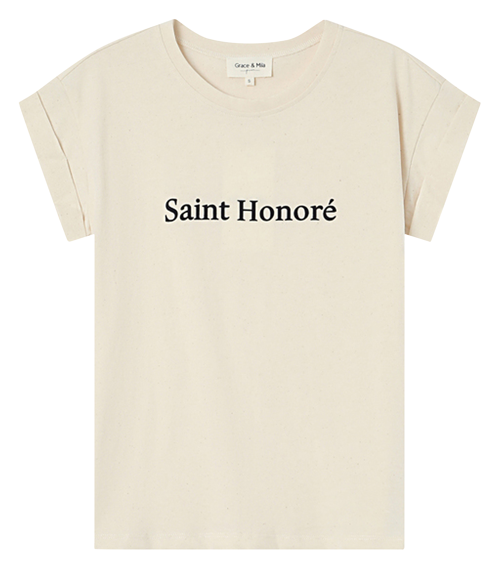 Tee-shirt col rond en coton GRACE ET MILA Beige