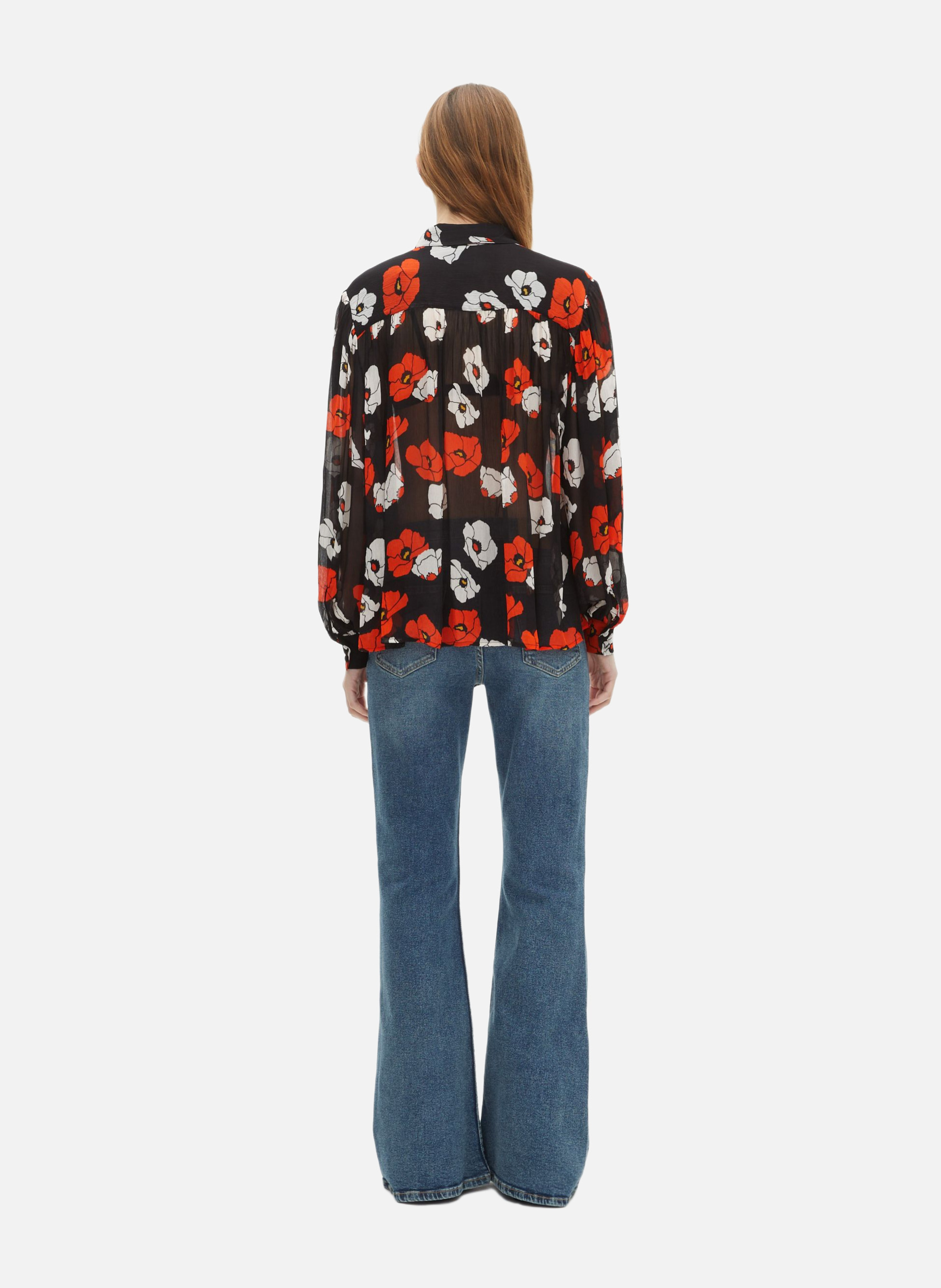 Flowy floral print shirt THE KOOPLES Black