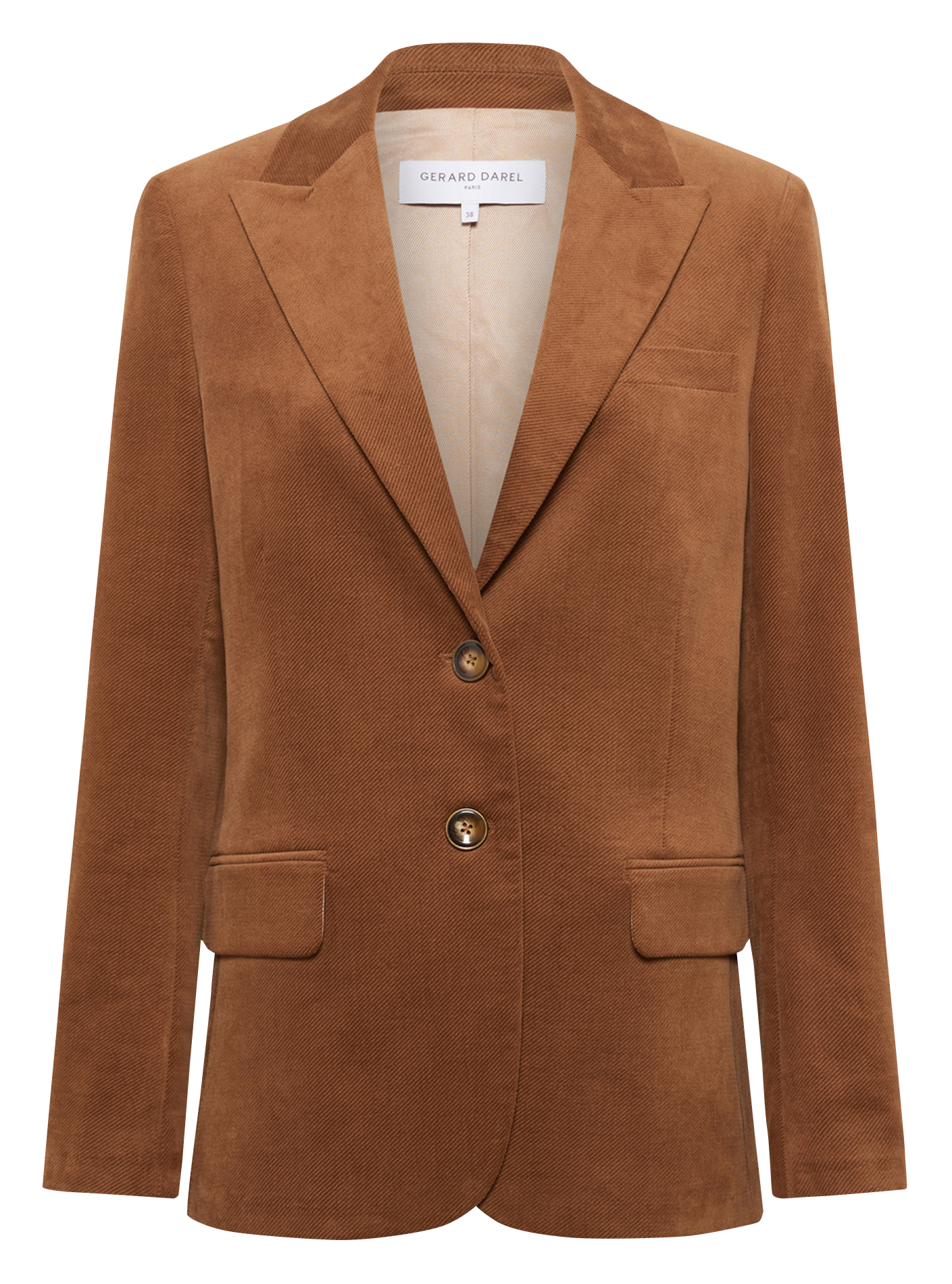 Veste col tailleur en coton mélangé GERARD DAREL Marron
