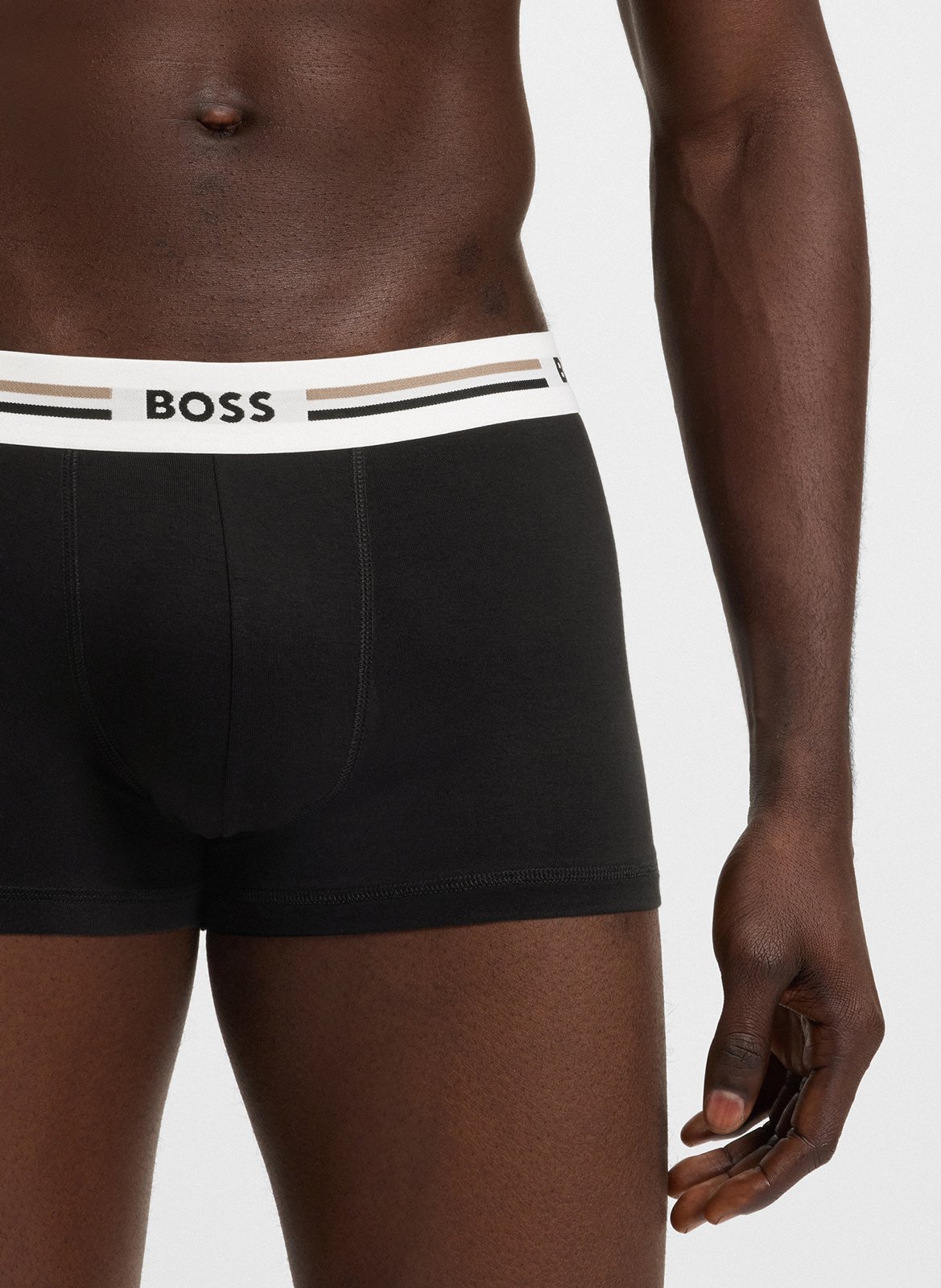 Pack of three standard-fit cotton trunks BOSS Black