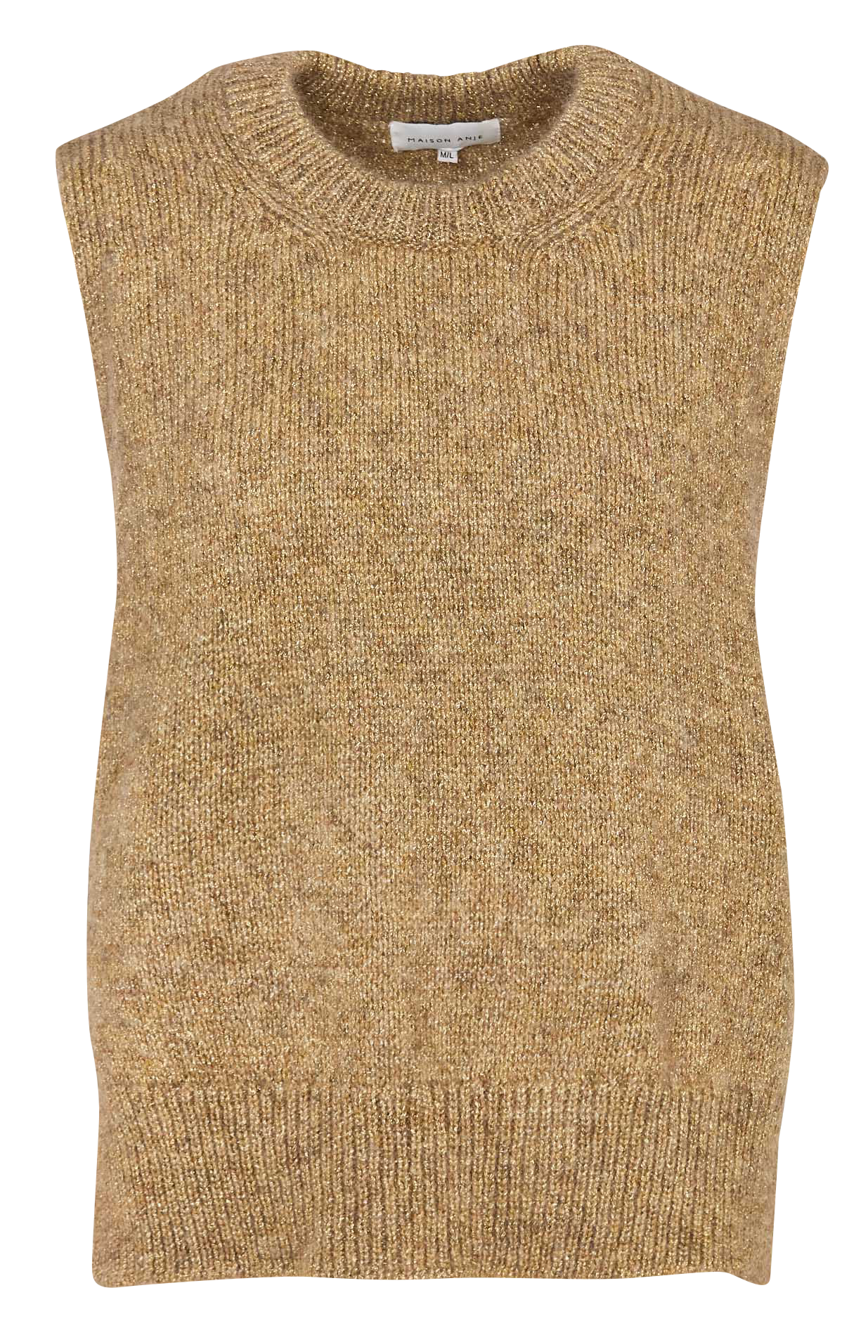 Oversize Rundhalsausschnitt Metallic-Pullover MAISON ANJE Golden