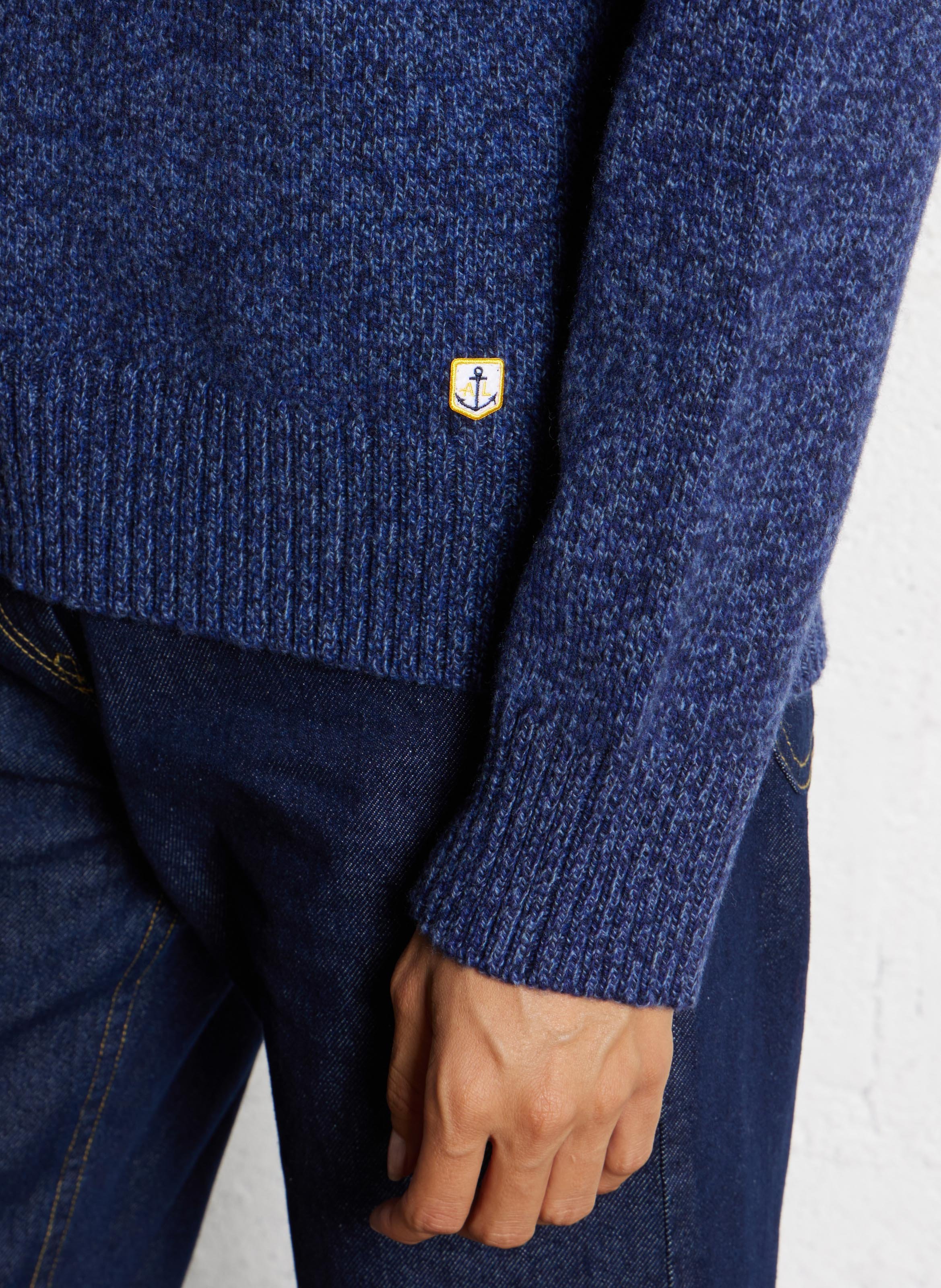 Pull droit col montant en laine ARMOR LUX Bleu