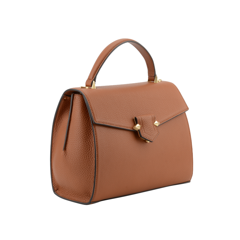 Handbag - cowhide leather POURCHET Brown