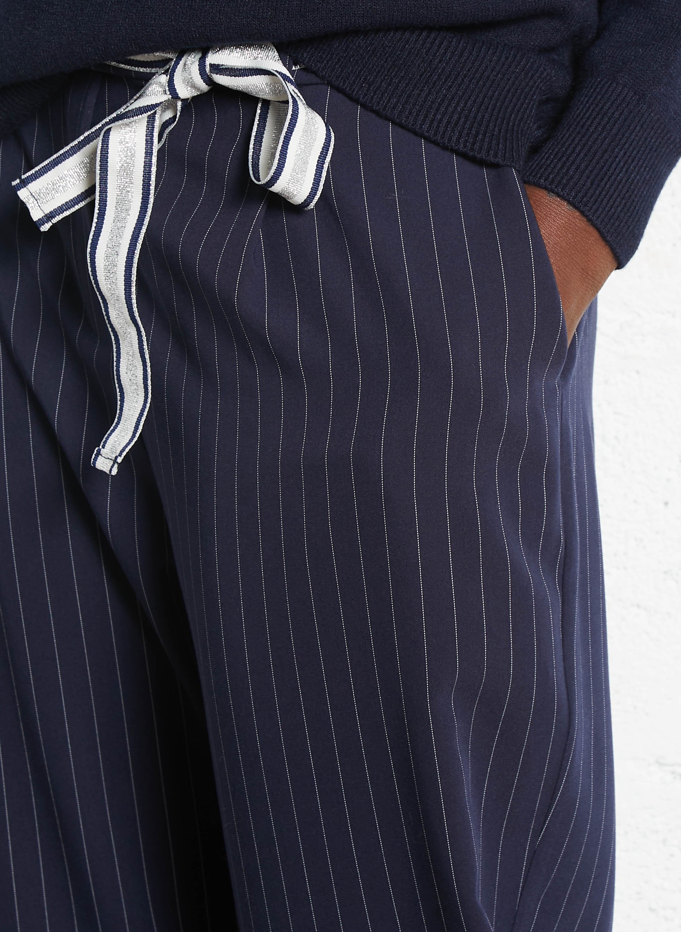 Pantalon droit à rayé PLEASE Bleu