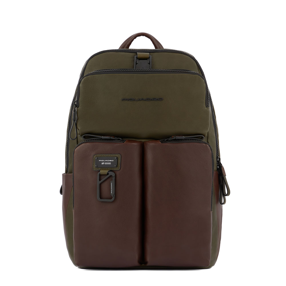 Leather backpack PIQUADRO Green