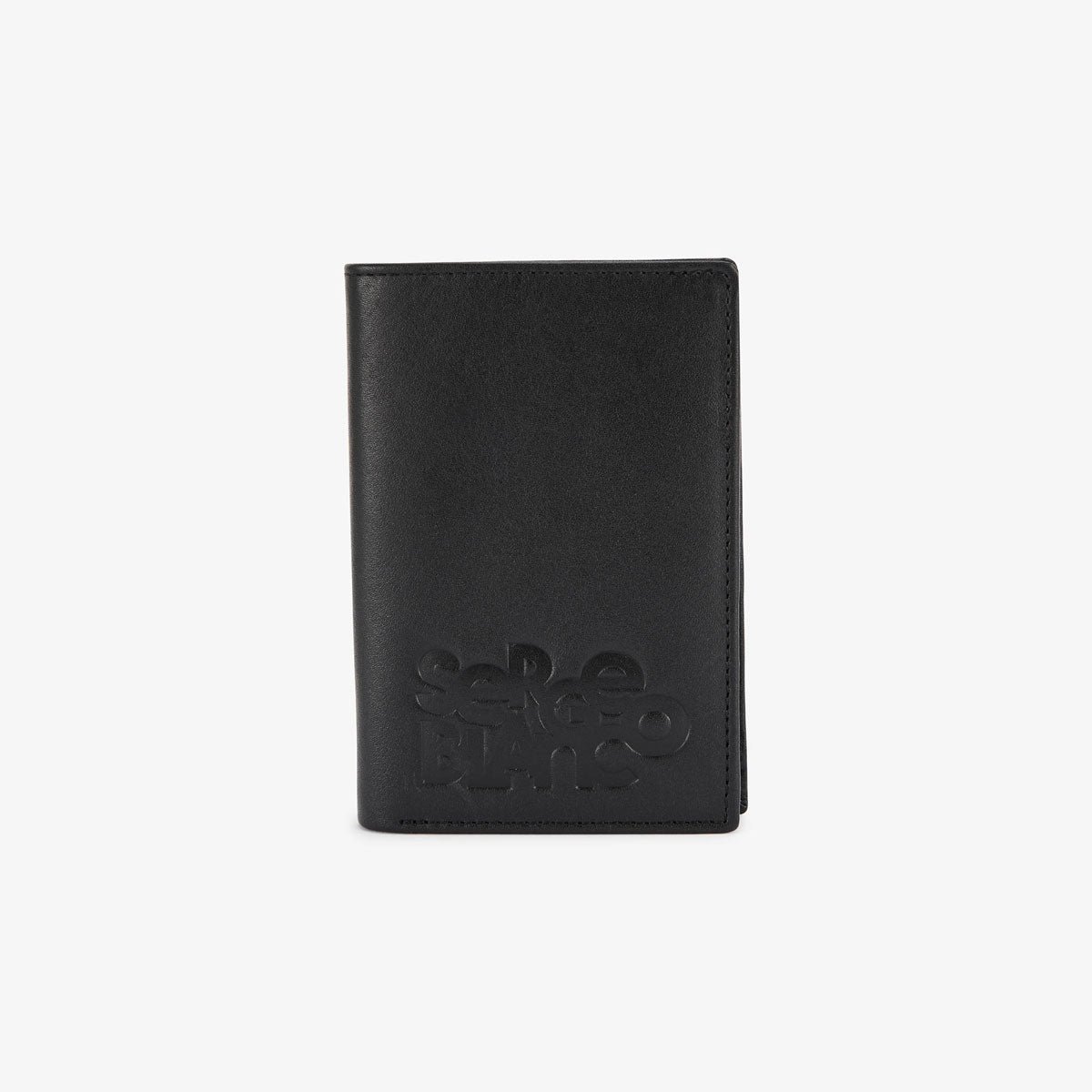 Leather wallet with embossed logo SERGE BLANCO Black