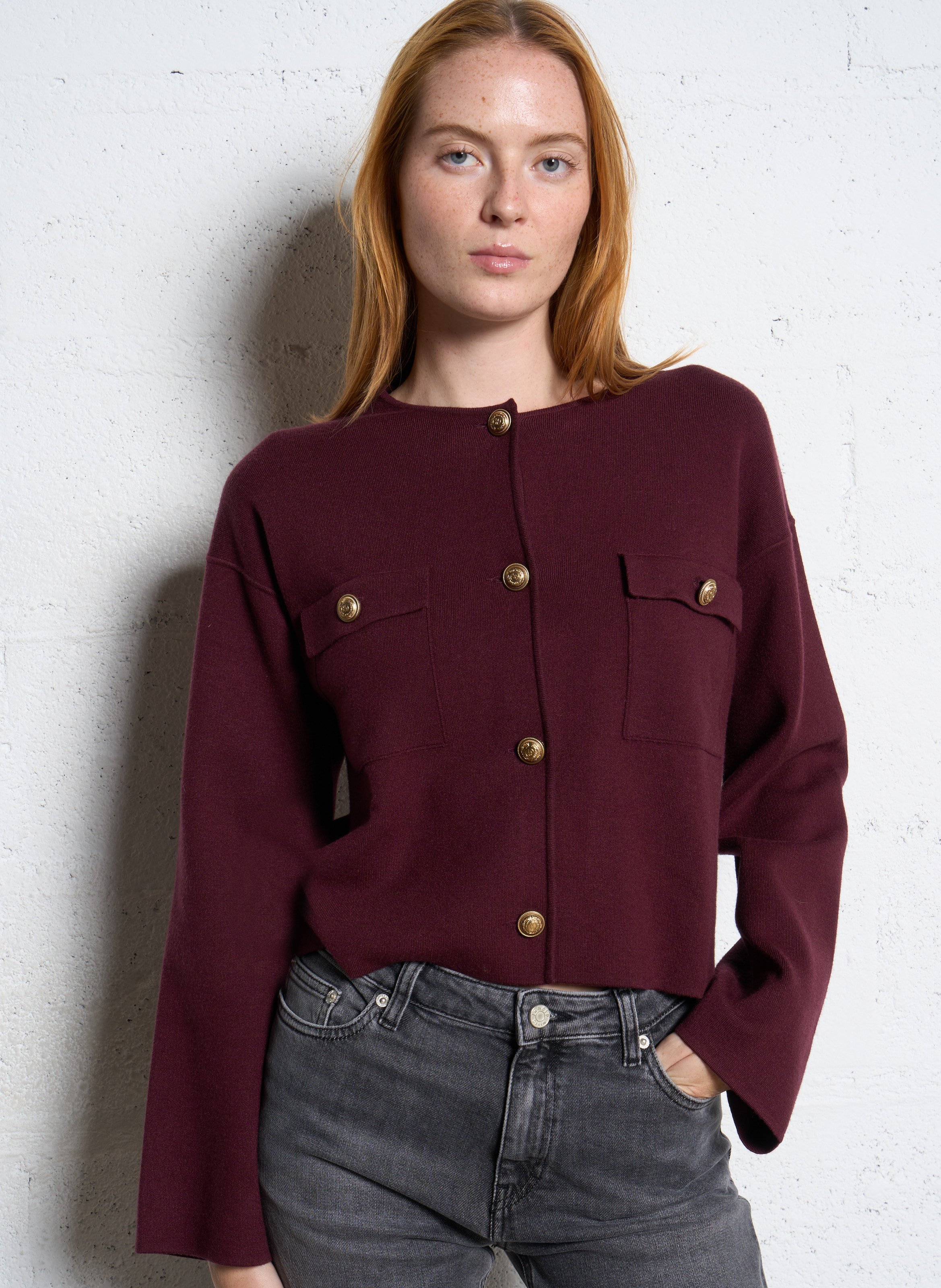 Oversize Rundhals-Cardigan IKKS Violett