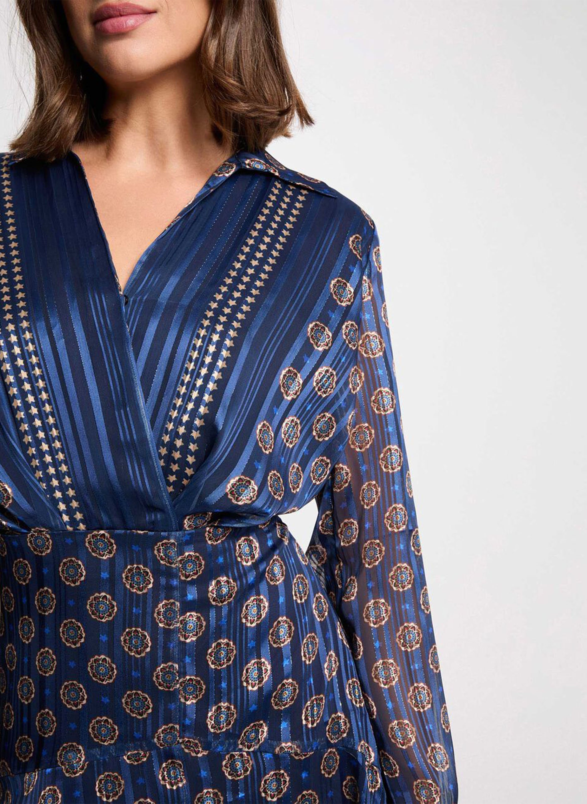 Korte jurk met V-hals MORGAN Multicolored